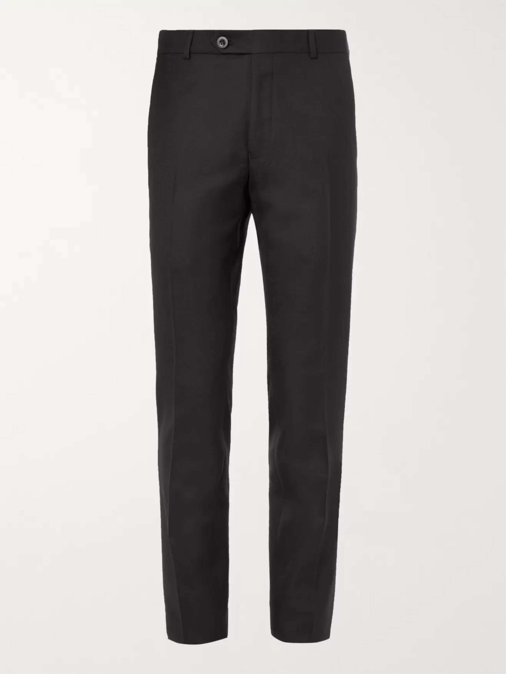 Slim Fit Cotton twill trousers - Black - Men | H&M IN