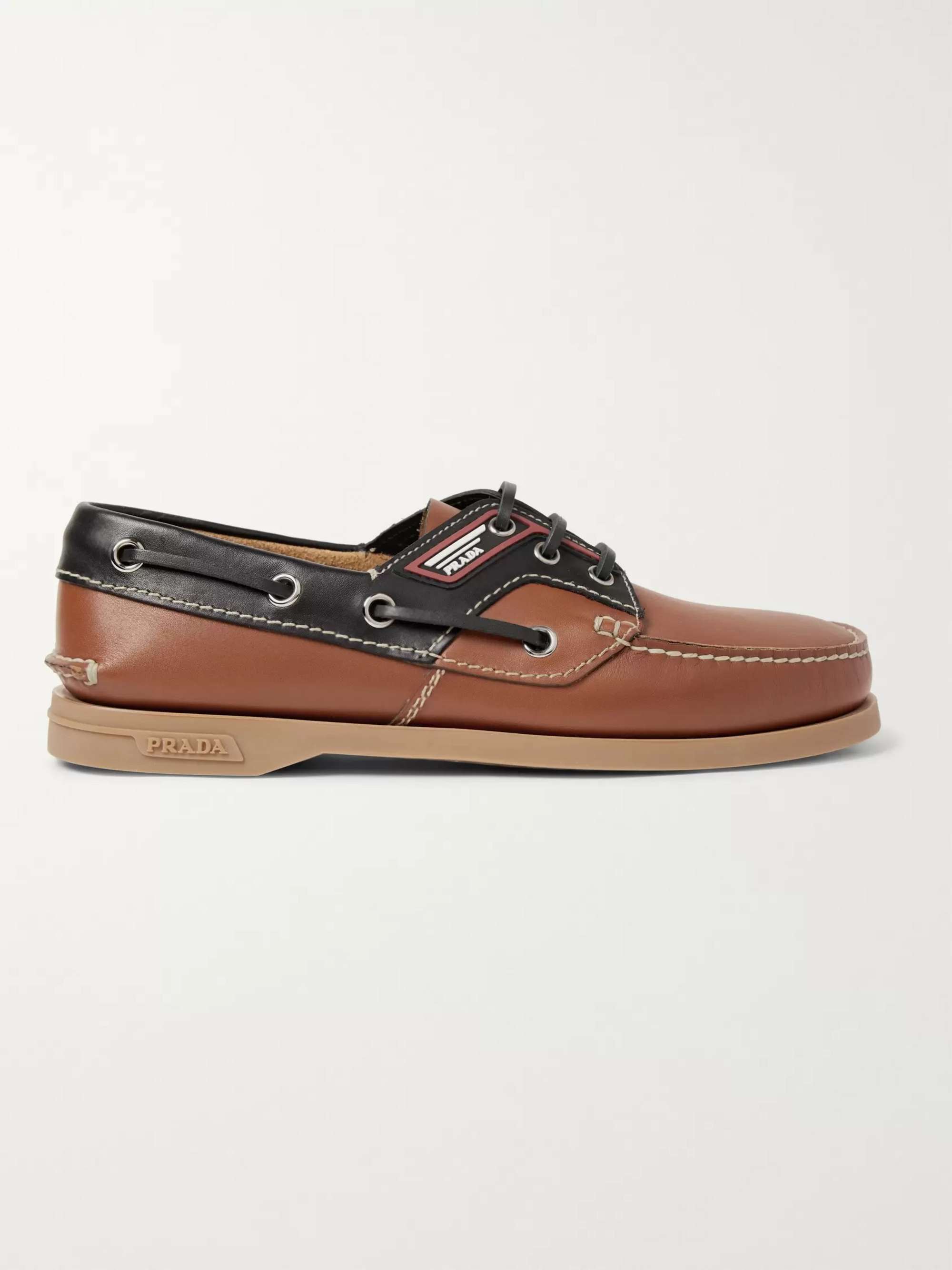 PRADA Leather Boat Shoes | MR PORTER