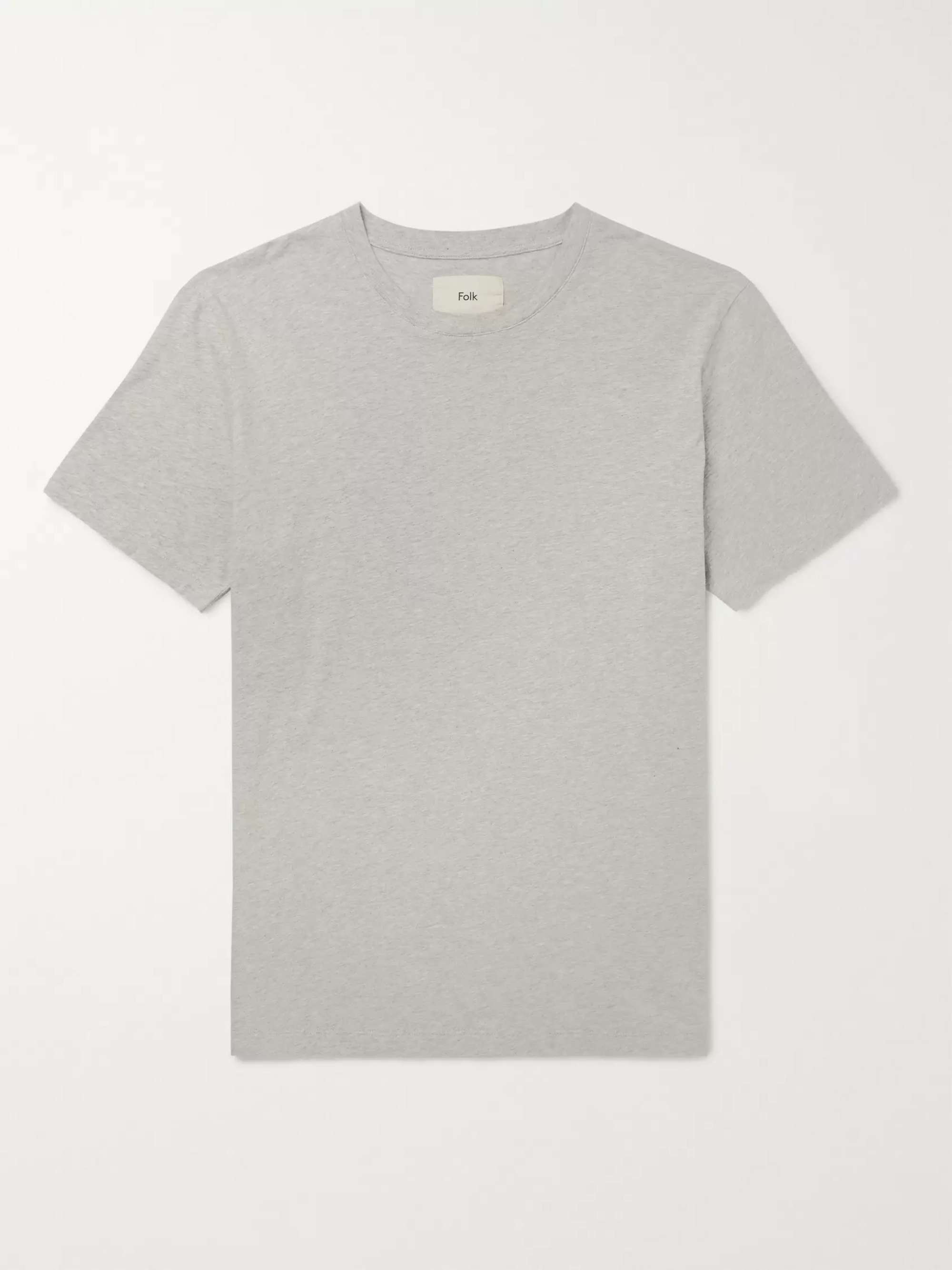 FOLK Assembly Mélange Cotton-Jersey T-Shirt for Men | MR PORTER
