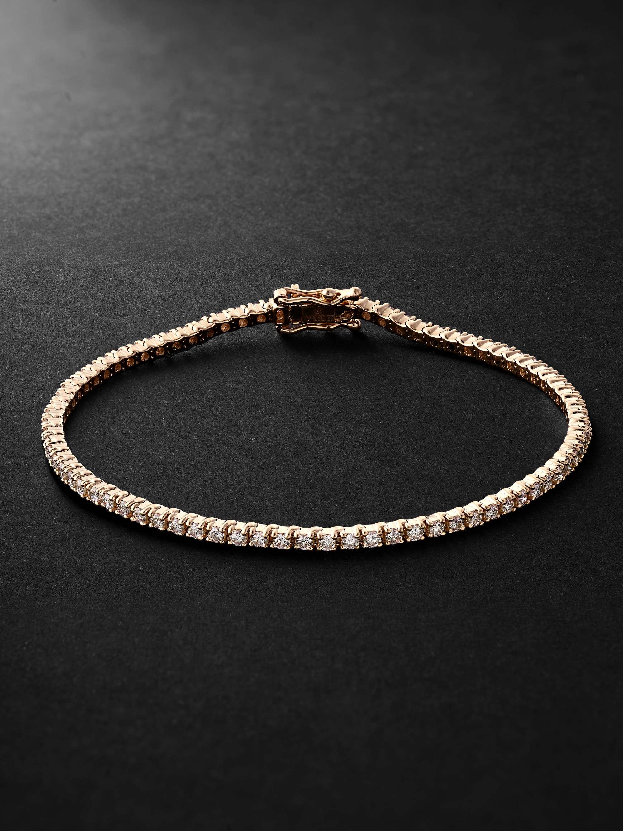 KOLOURS JEWELRY Spectra Pink Gold Diamond Tennis Bracelet for Men | MR  PORTER
