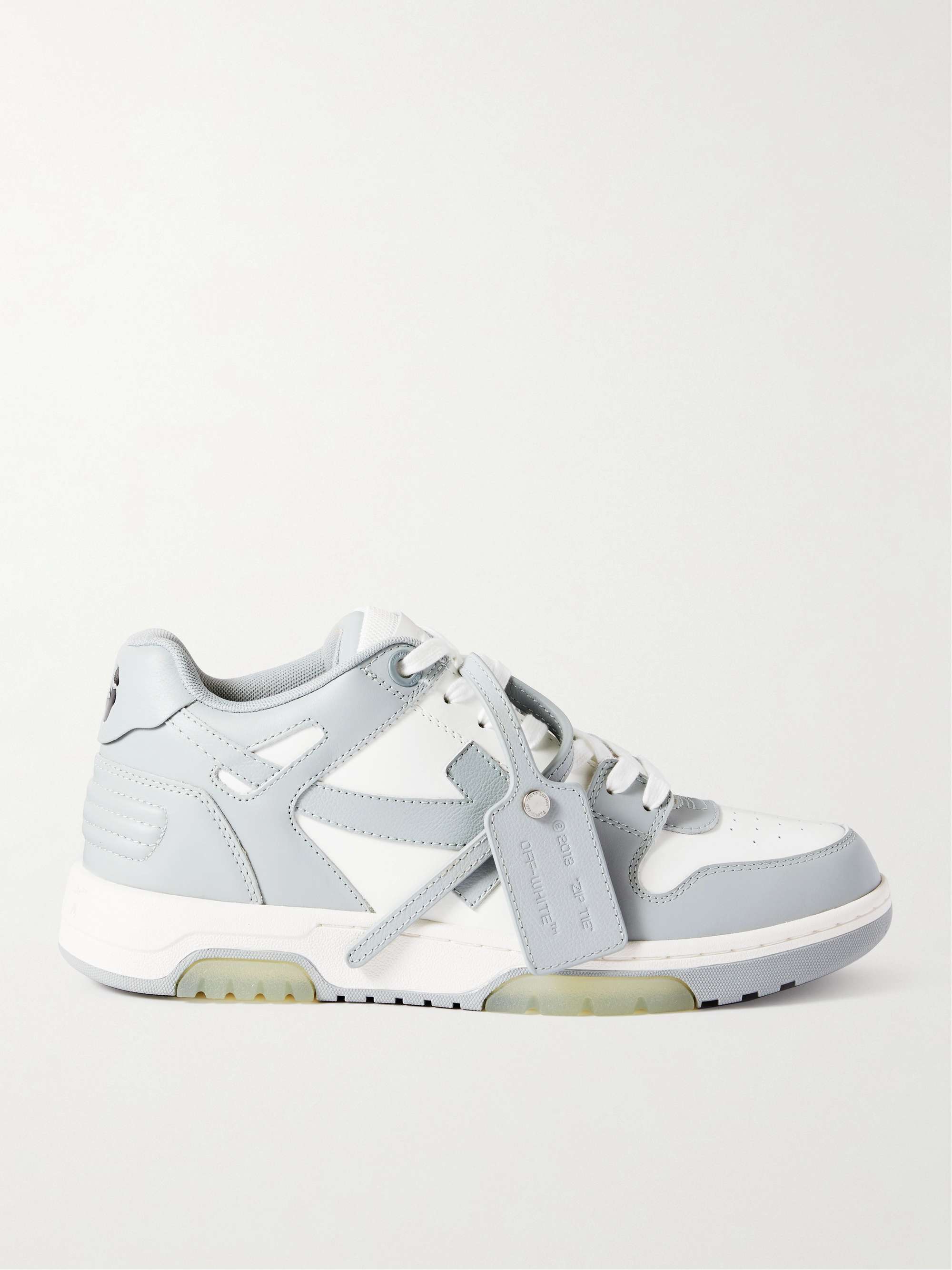 Gray Out of Office Leather Sneakers | OFF-WHITE | MR PORTER