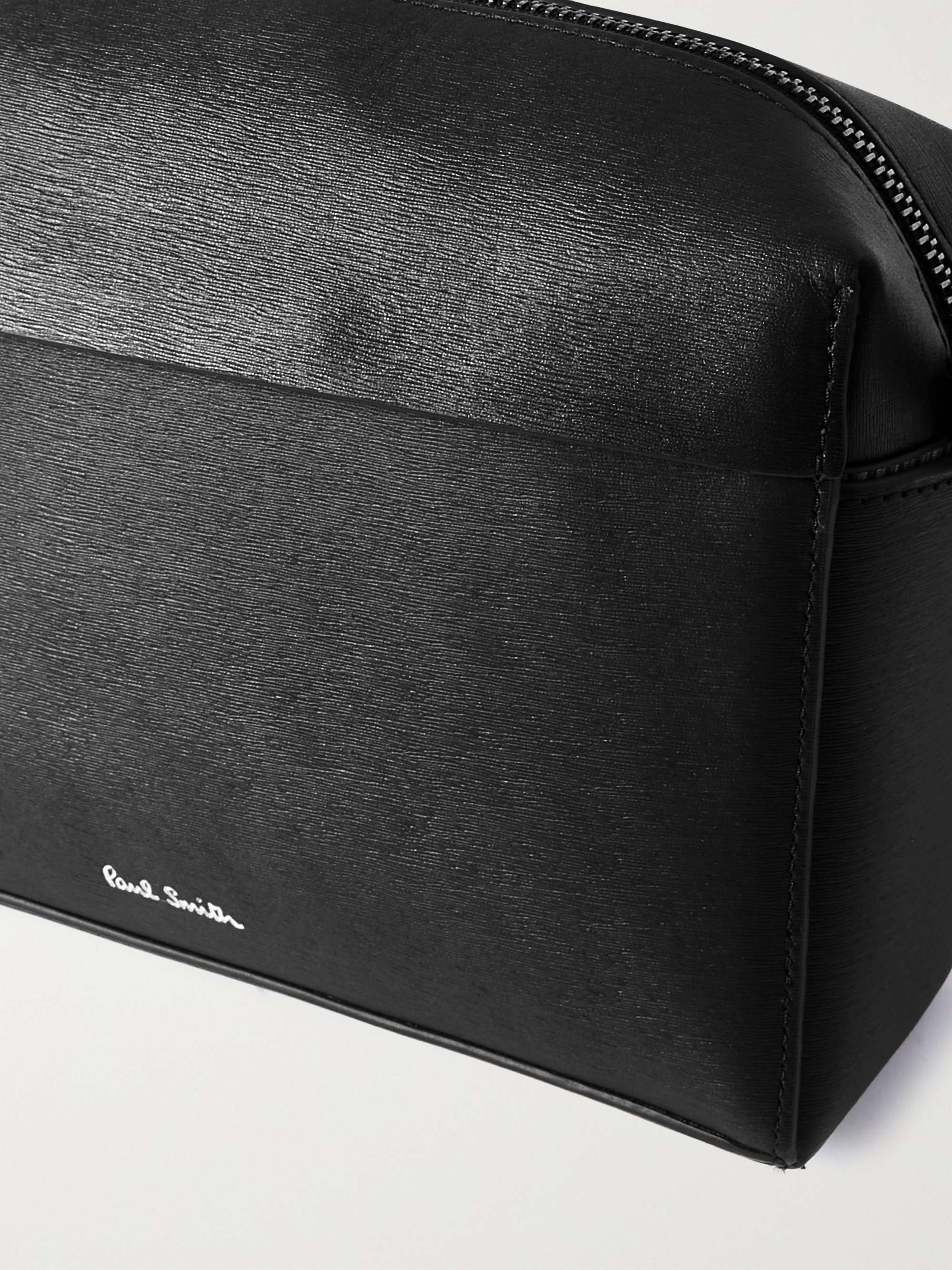 Black Embossed Textured-Leather Messenger Bag | PAUL SMITH | MR PORTER