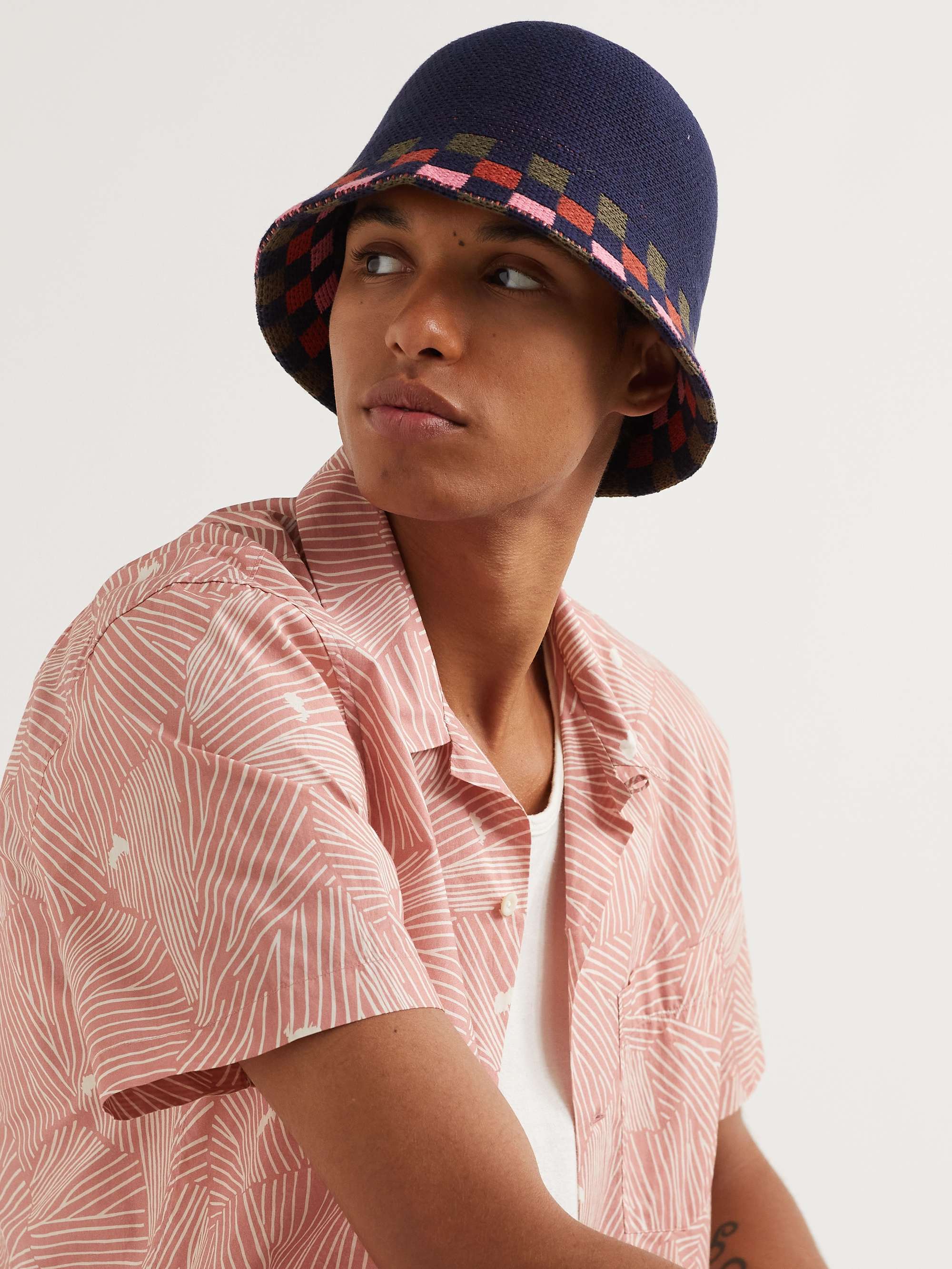 Blue Checked Crocheted Bucket Hat | PAUL SMITH | MR PORTER