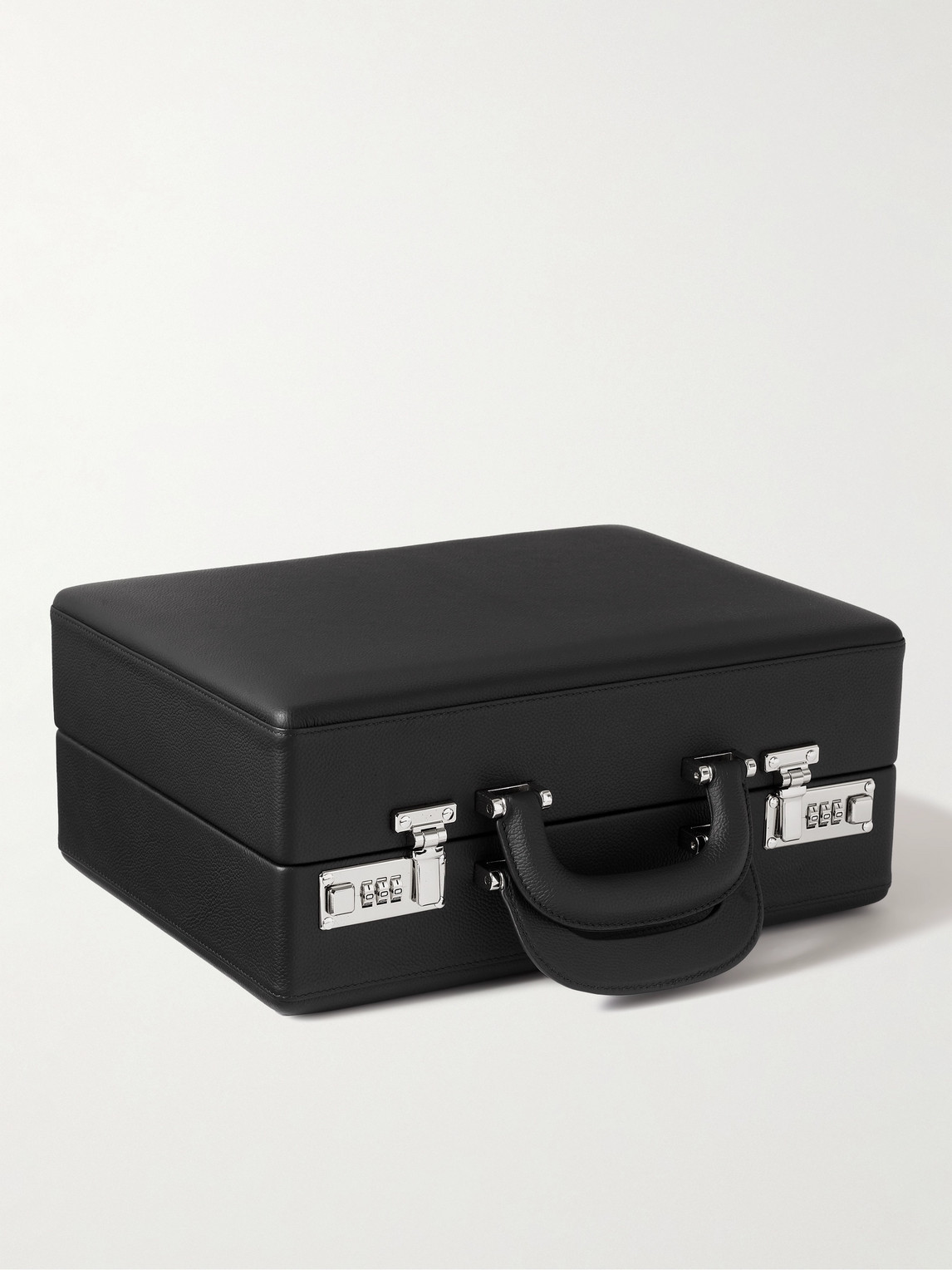 Shop Scatola Del Tempo Valigetta Full-grain Leather 16-piece Travel Watch Case In Black
