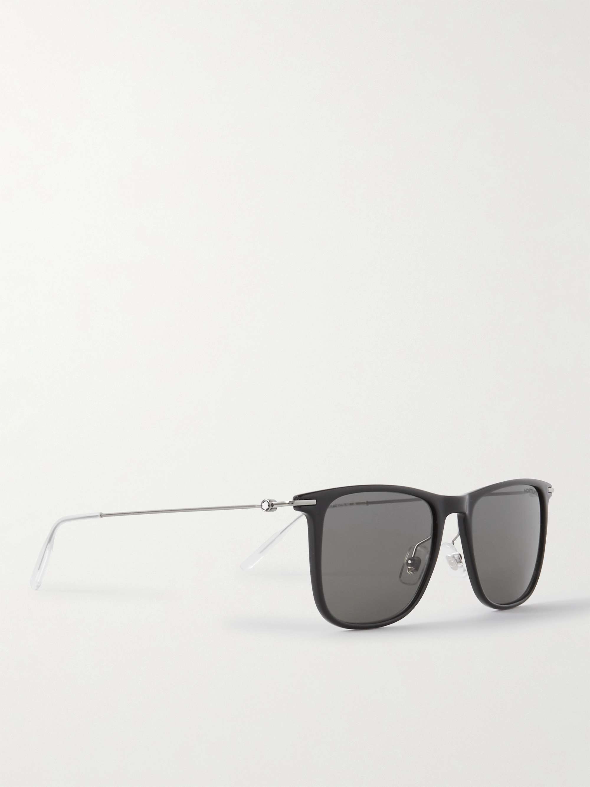 MONTBLANC Square-Frame Acetate and Silver-Tone Sunglasses | MR PORTER
