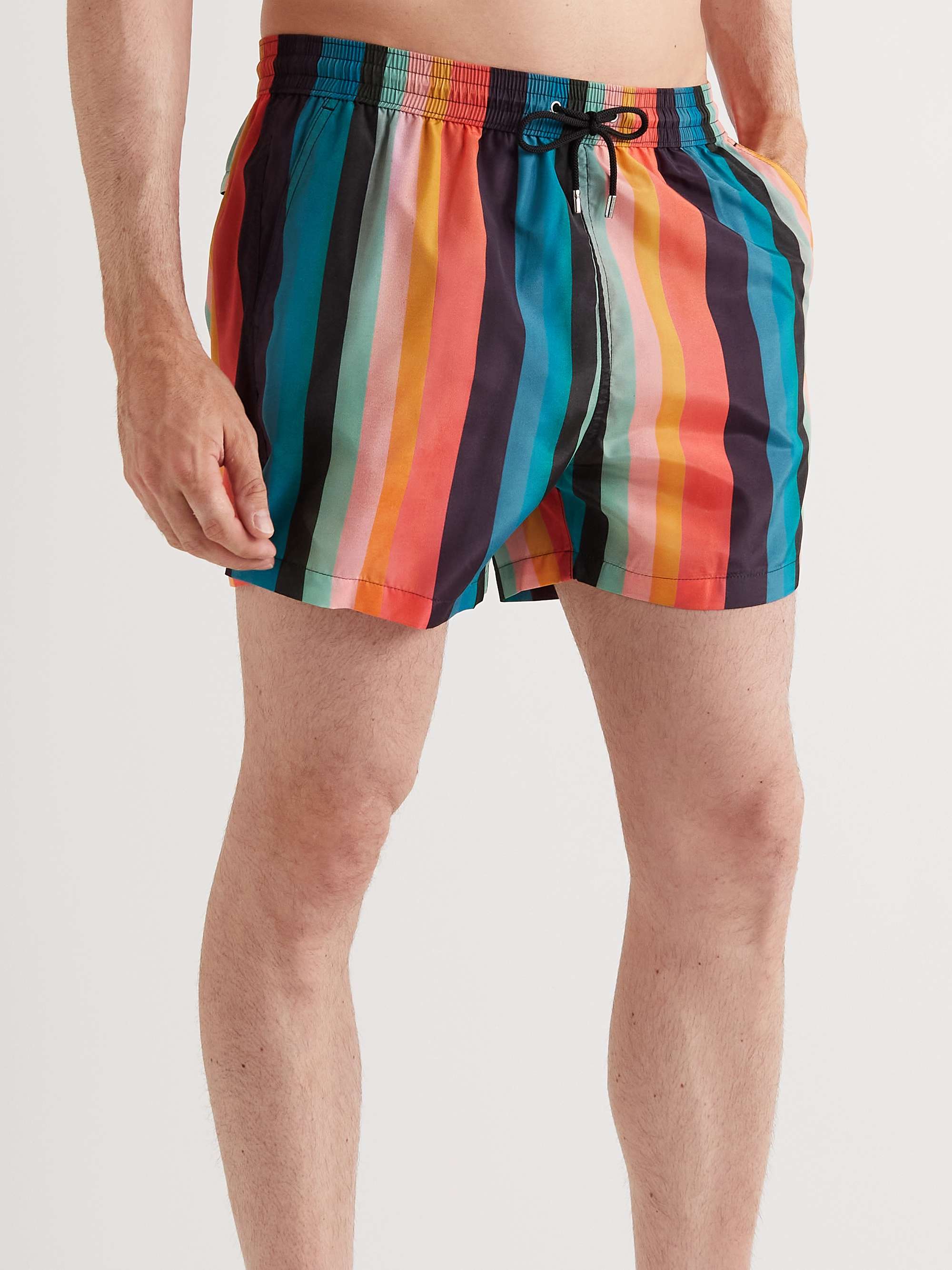 PAUL SMITH Straight-Leg Short-Length Striped Swim Shorts | MR PORTER