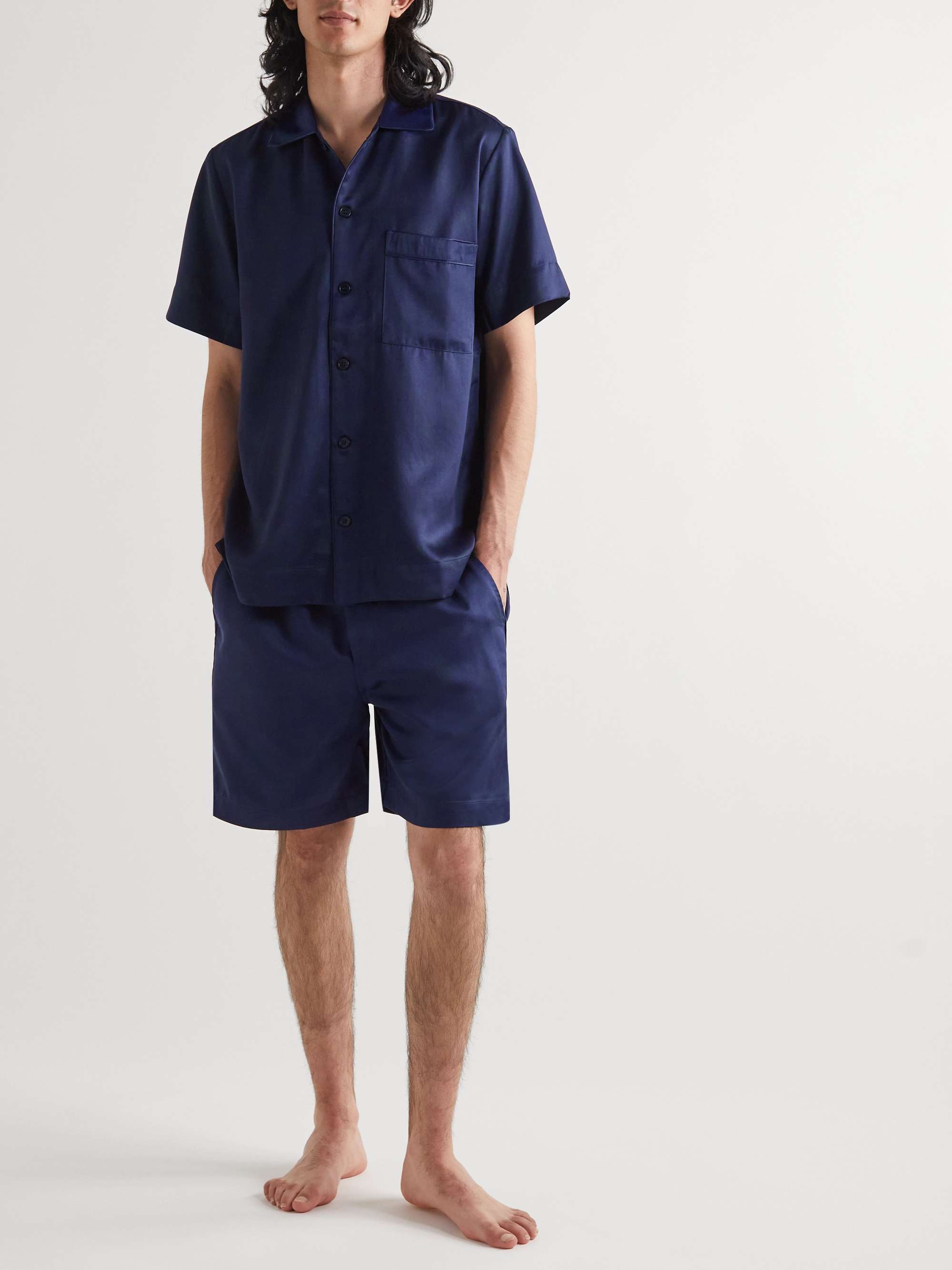 CDLP Home Satin-Trimmed Lyocell-Twill Pyjama Shorts for Men | MR PORTER