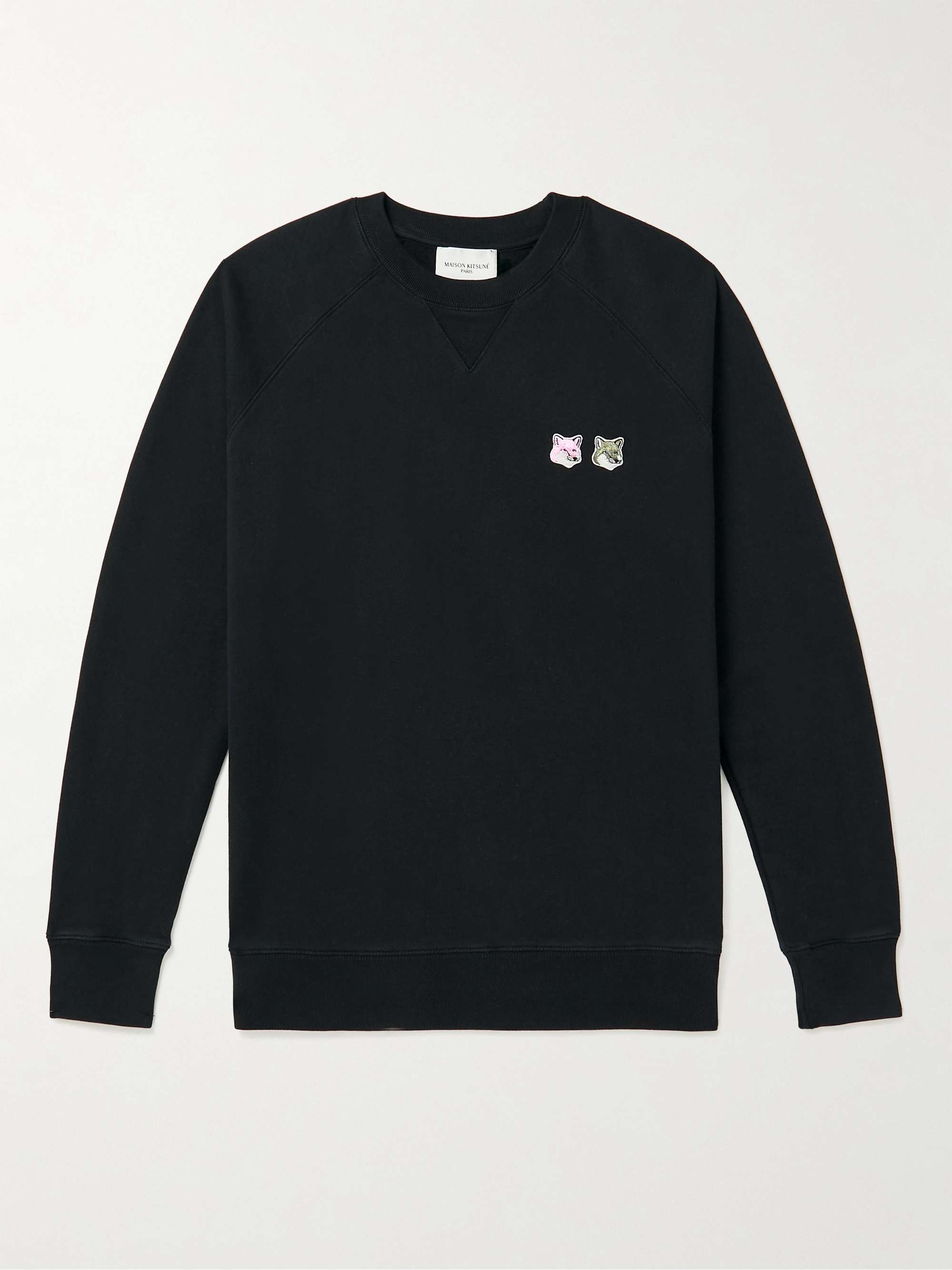 MAISON KITSUNÉ. Logo-Appliquéd Cotton-Jersey Sweatshirt for Men | MR PORTER