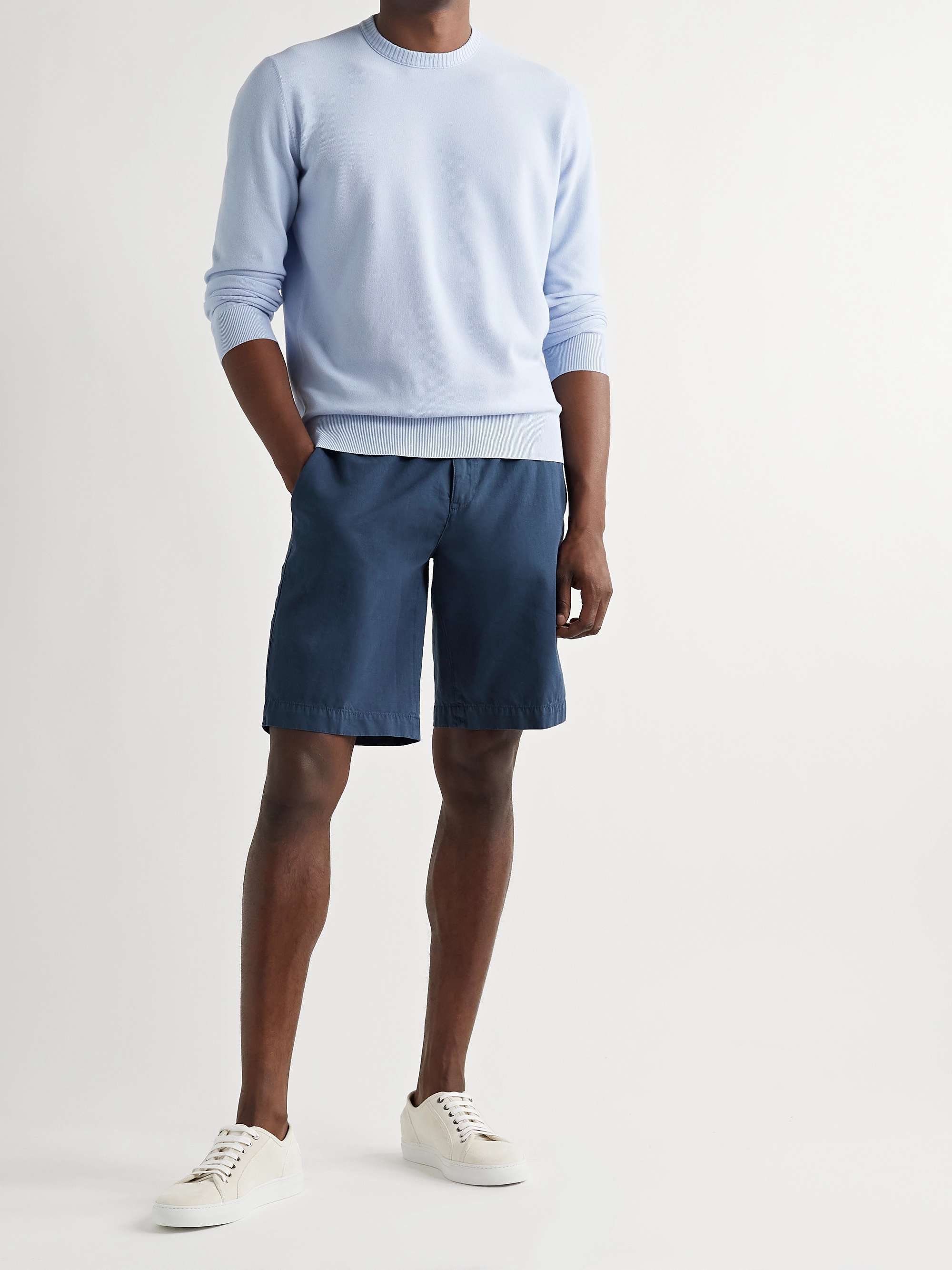 LORO PIANA Straight-Leg Cotton and Linen-Blend Drawstring Bermuda Shorts  for Men | MR PORTER