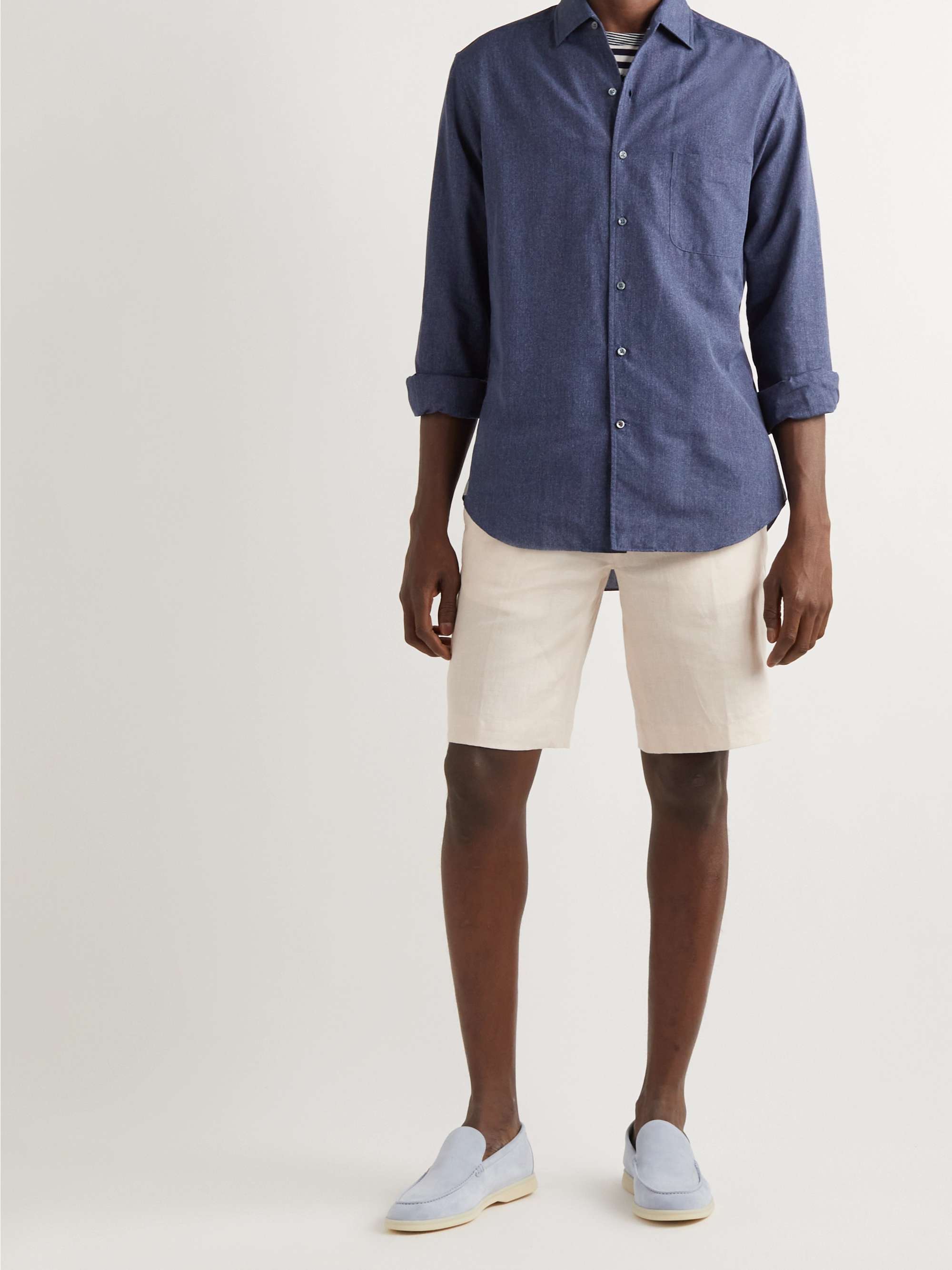 LORO PIANA Straight-Leg Linen Drawstring Bermuda Shorts for Men | MR PORTER