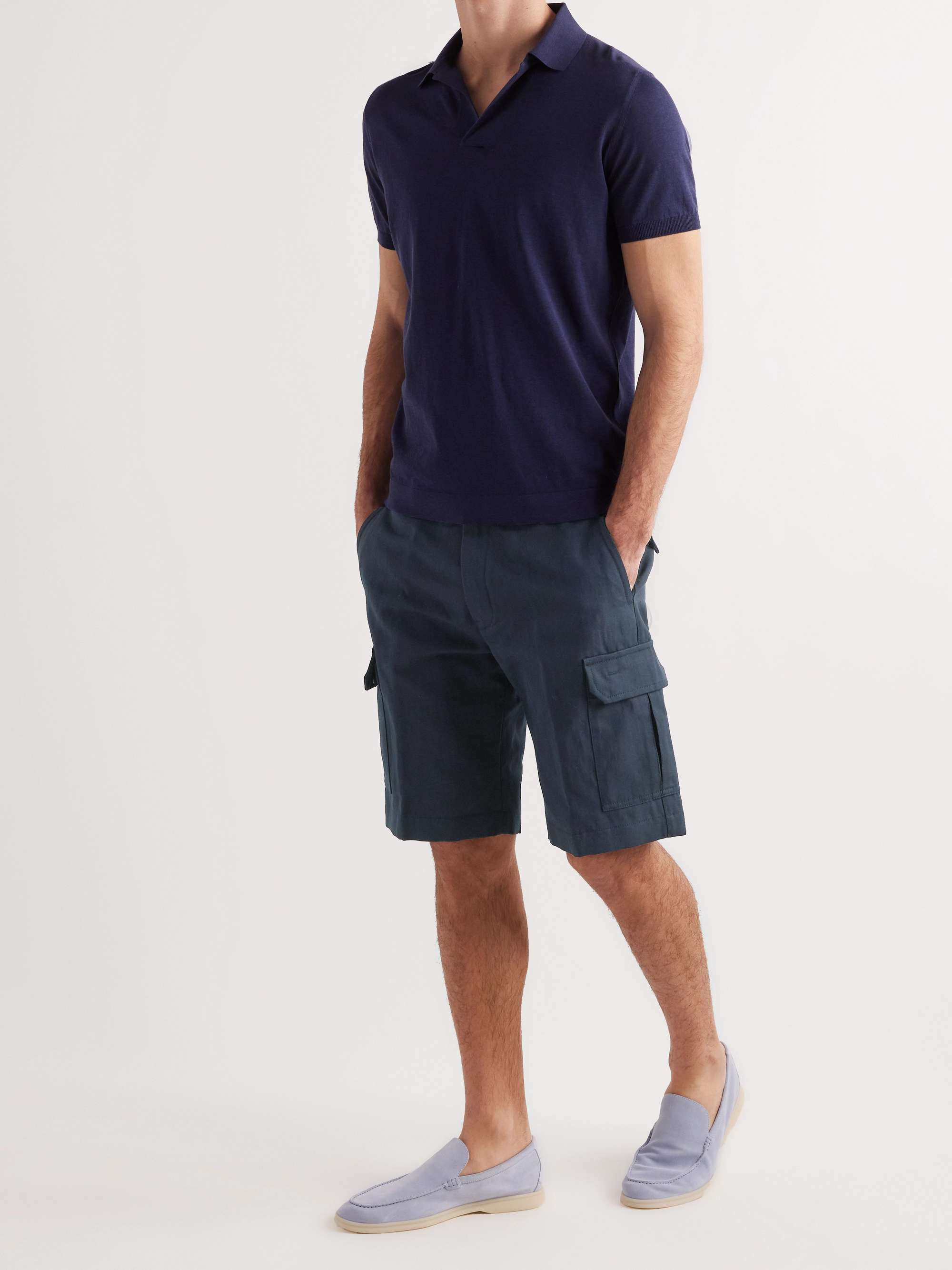 LORO PIANA Straight-Leg Cotton and Linen-Blend Cargo Shorts | MR PORTER