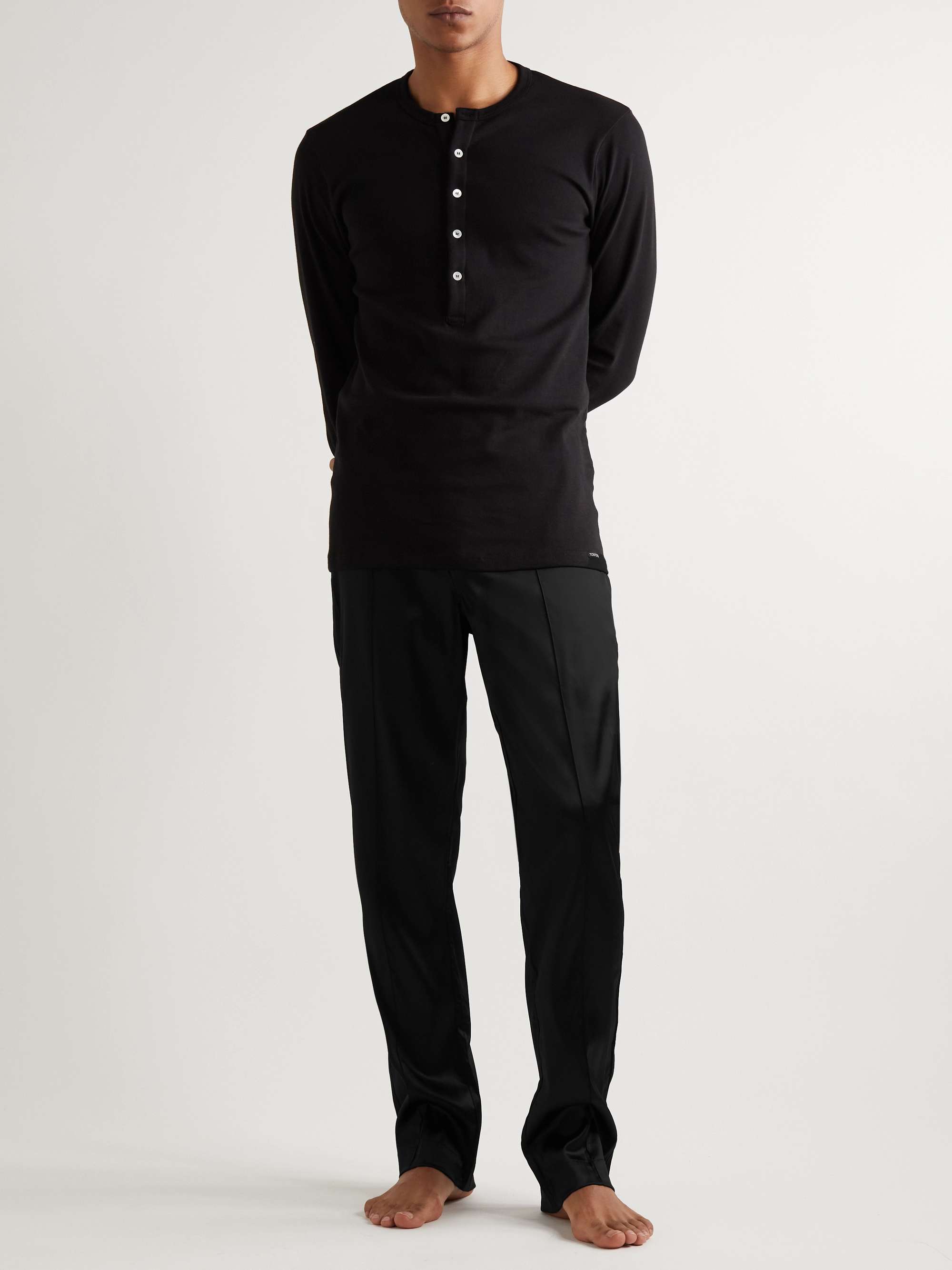 TOM FORD Velvet-Trimmed Stretch-Silk Satin Pyjama Trousers for Men | MR  PORTER