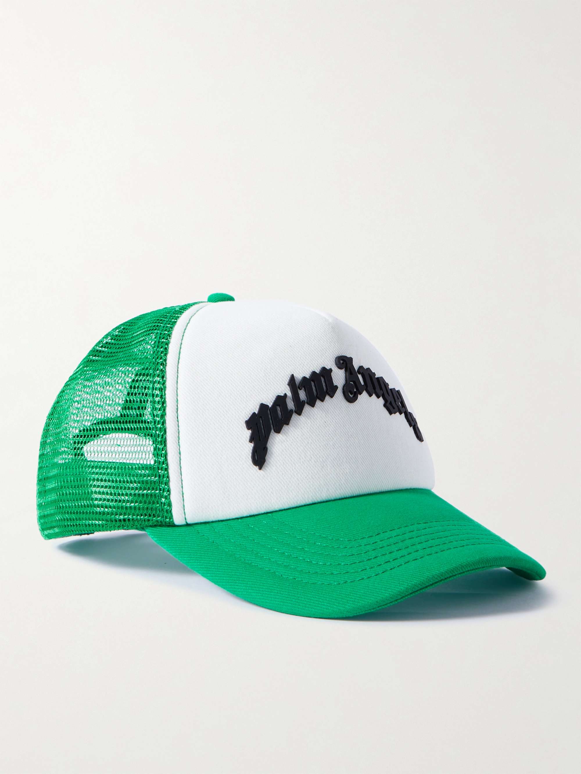 PALM ANGELS Logo-Appliquéd Cotton-Blend Twill and Mesh Trucker Hat for Men  | MR PORTER