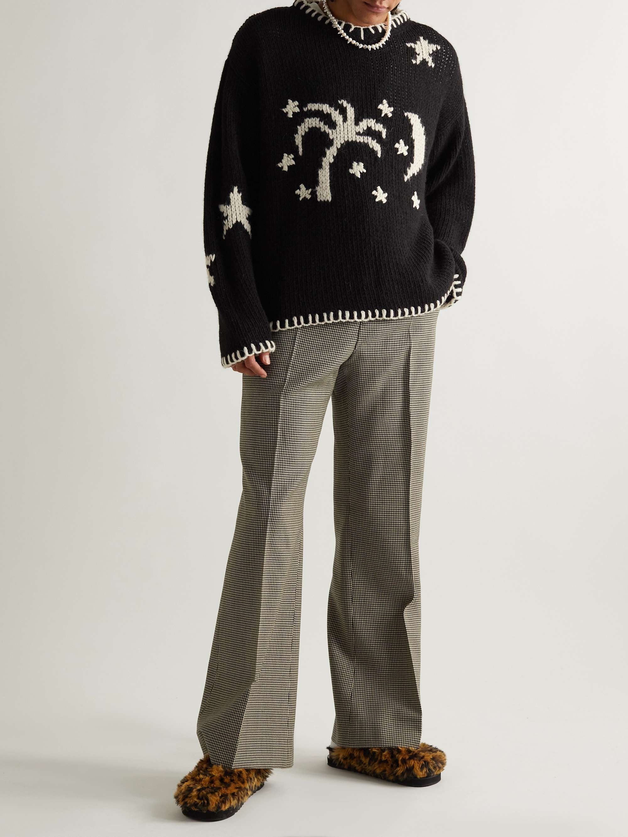 PALM ANGELS Intarsia-Knit Sweater for Men | MR PORTER
