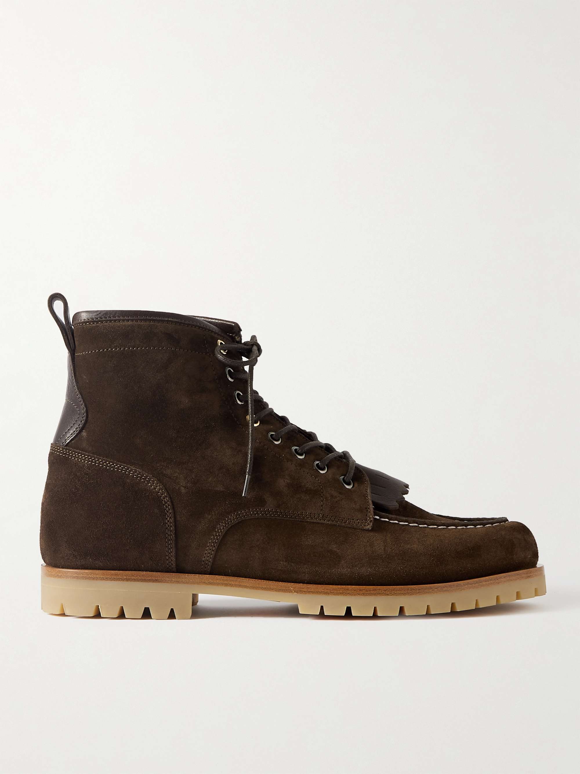 PAUL SMITH Jarmush Leather-Trimmed Suede Boots | MR PORTER