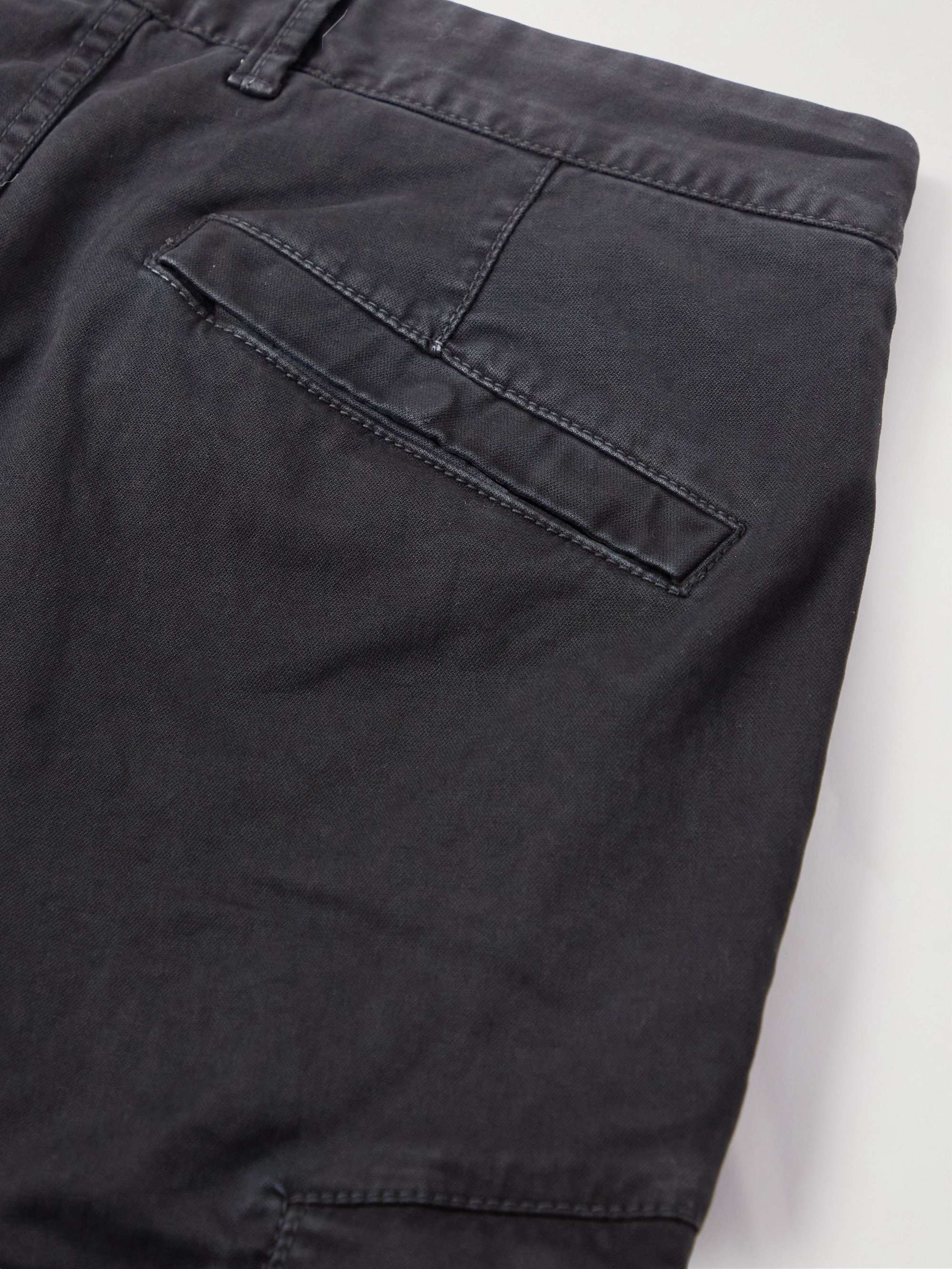 STONE ISLAND Slim-Fit Garment-Dyed Cotton-Blend Twill Cargo Trousers ...