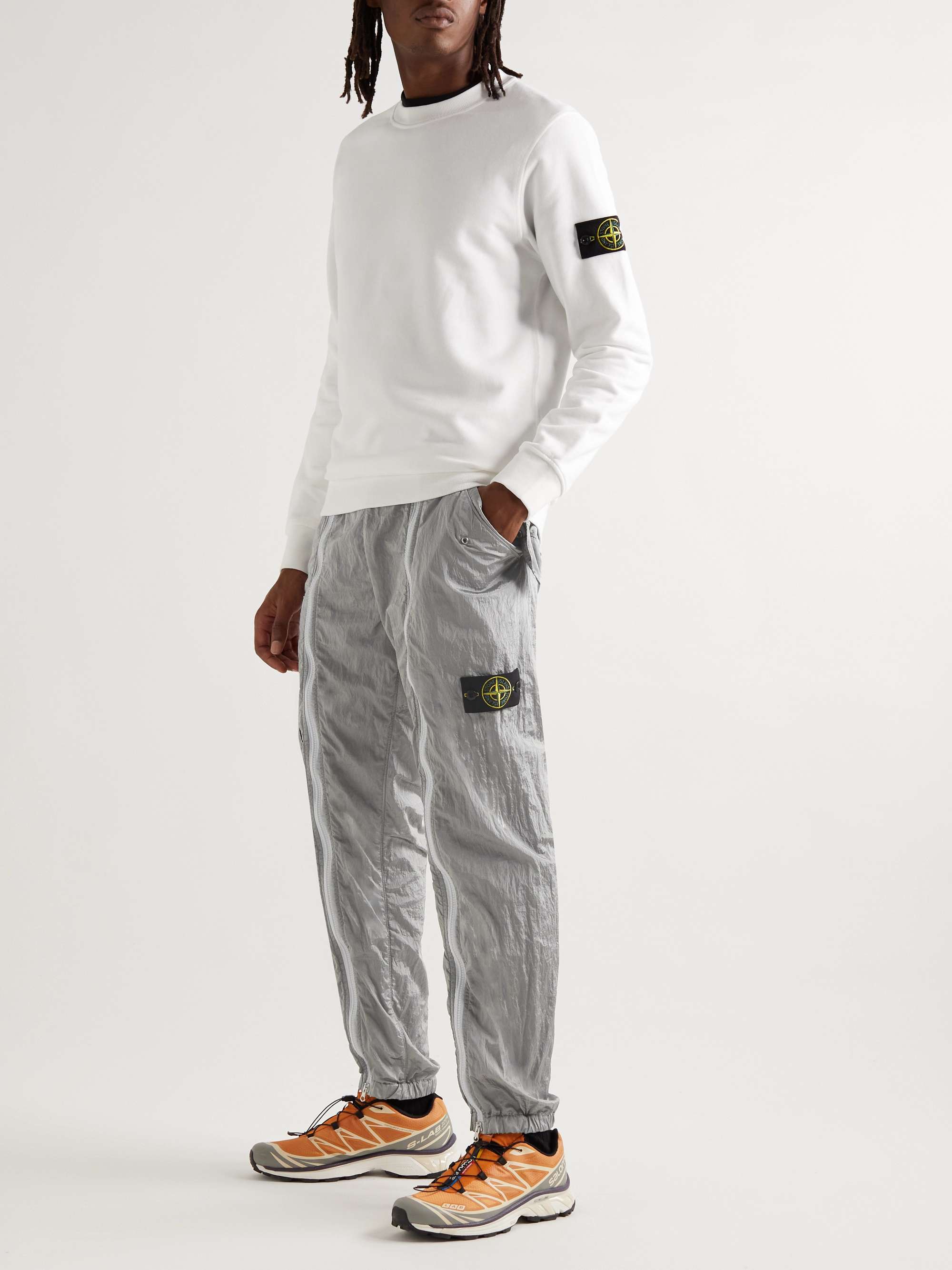 STONE ISLAND Tapered Logo-Appliquéd Zip-Detailed Shell Cargo Trousers | MR  PORTER