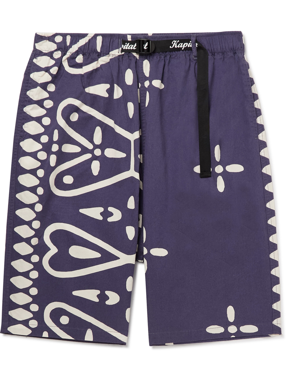Kapital Straight-leg Printed Combed Cotton-twill Shorts In Purple