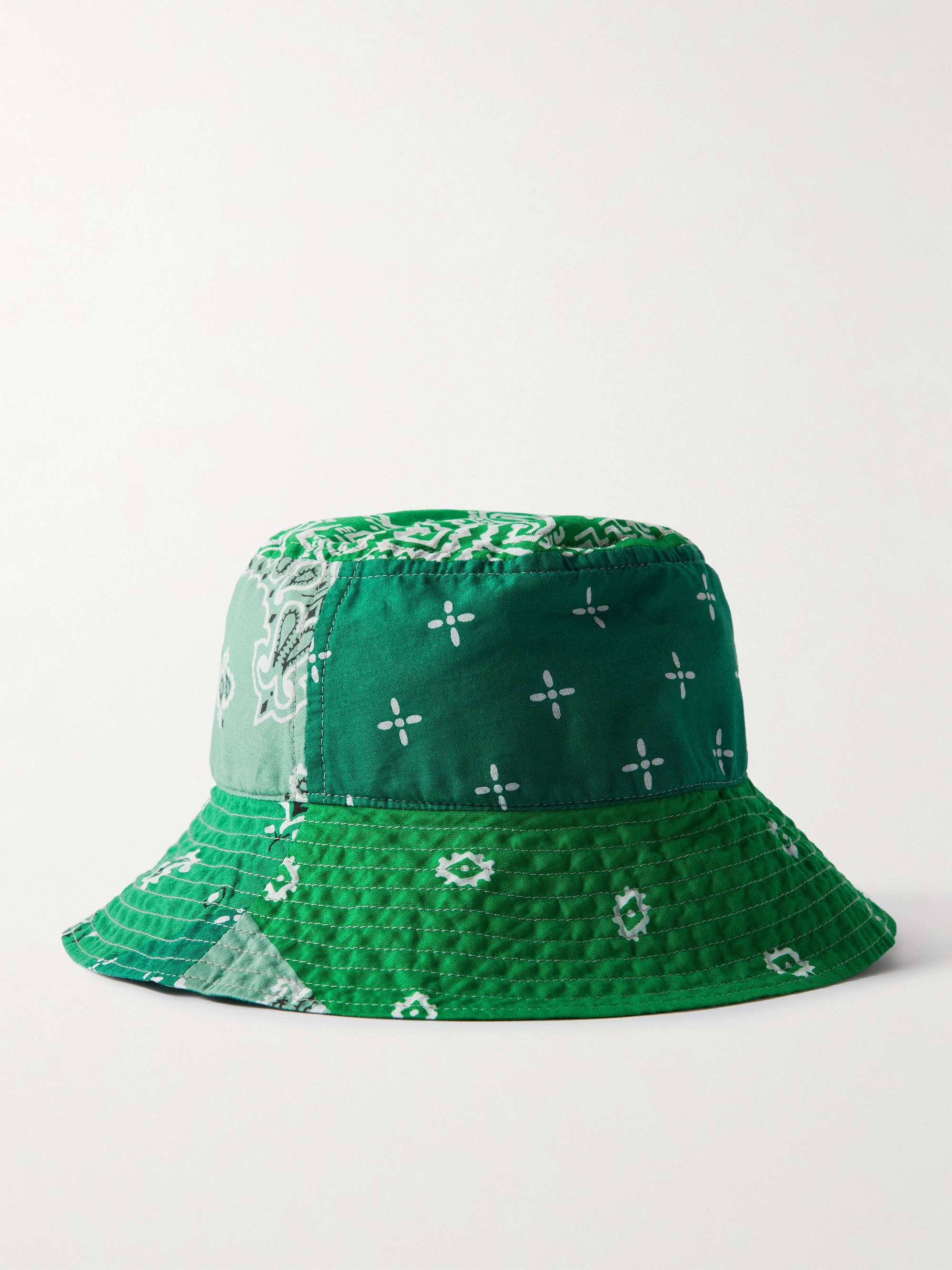 Green Logo-Appliquéd Bandana-Print Cotton-Voile Bucket Hat | KAPITAL | MR  PORTER