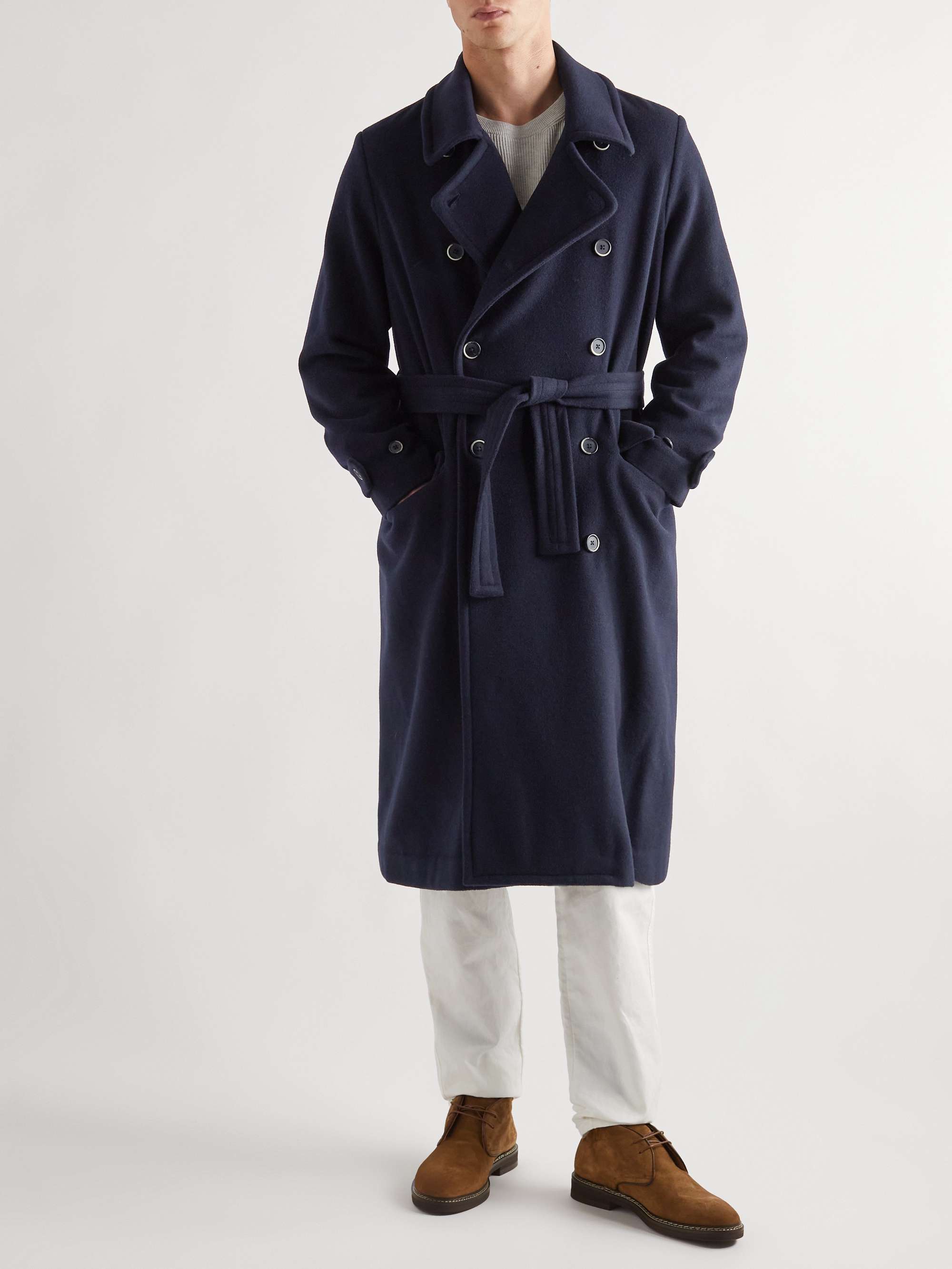 BARENA Leuter Double-Breasted Belted Wool-Blend Overcoat for Men | MR PORTER