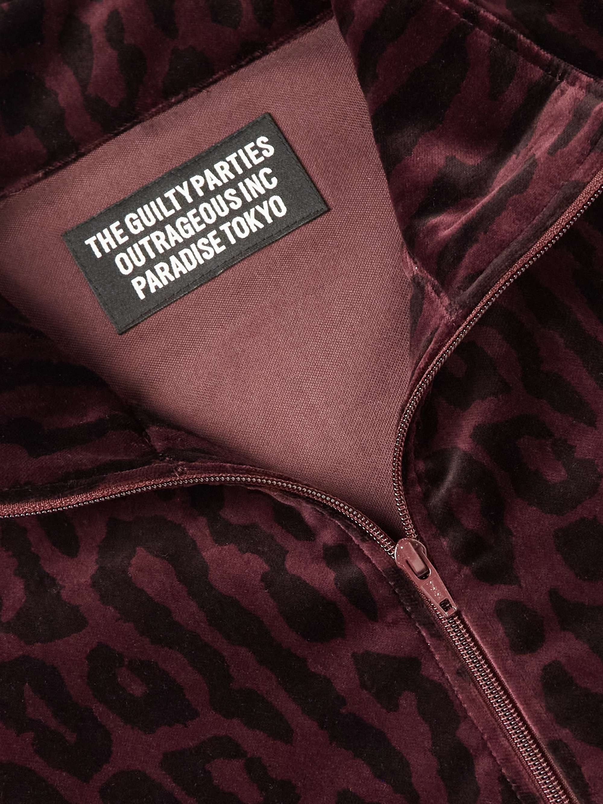 Logo-Embroidered Leopard-Print Cotton-Velvet Track Jacket