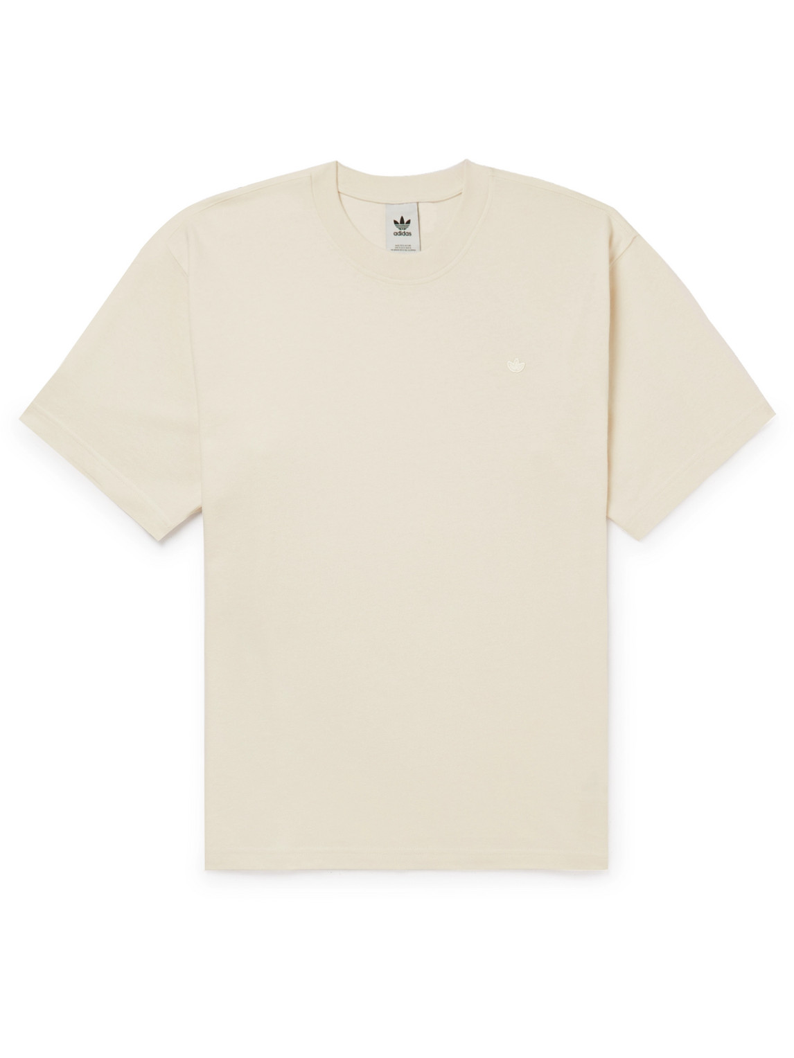 Originals ModeSens Adidas | Beige In Contempo Logo-embroidered Cotton-jersey Organic T-shirt