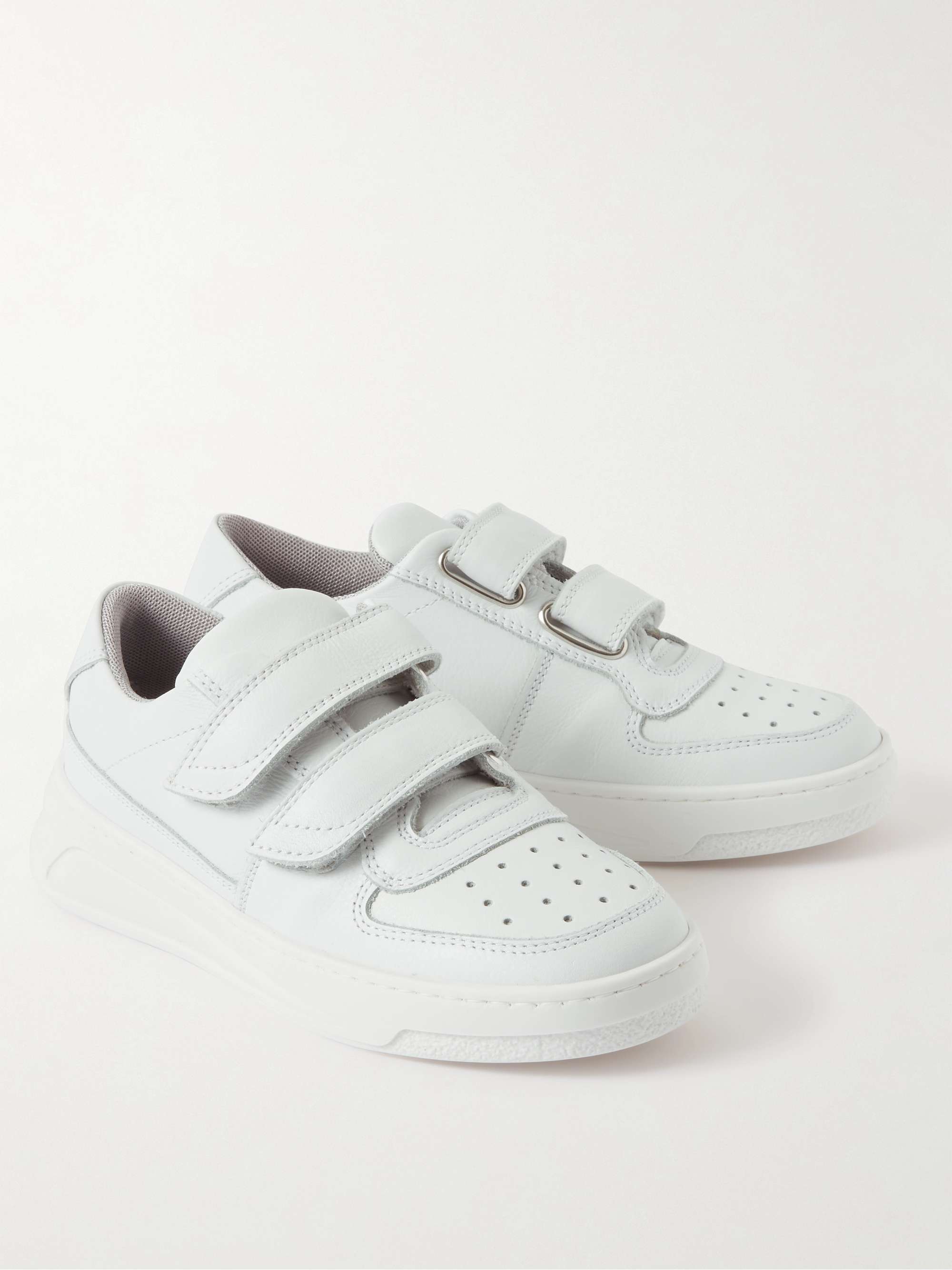 White Mini Steffey Leather Sneakers | ACNE STUDIOS KIDS | MR PORTER