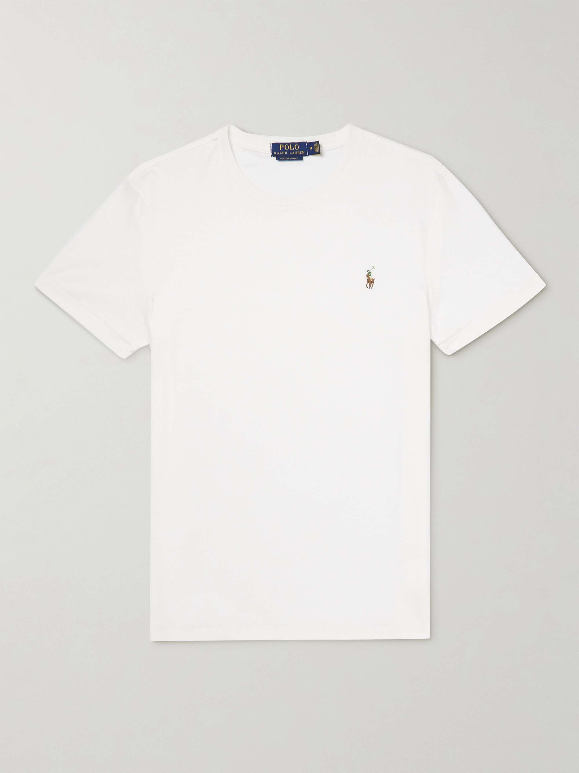 T-shirt in jersey di cotone con logo ricamato POLO RALPH LAUREN da uomo |  MR PORTER