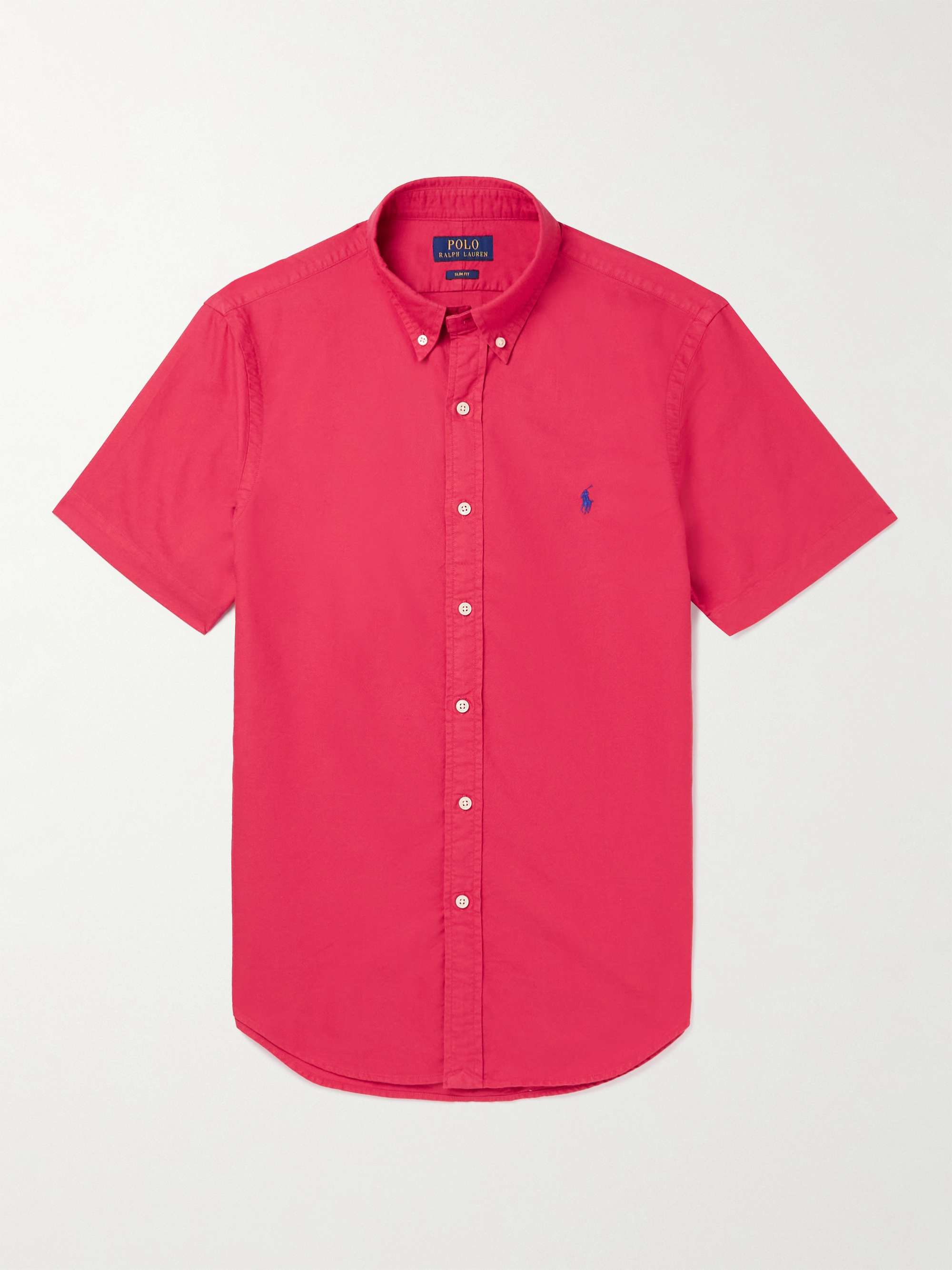 POLO RALPH LAUREN Slim-Fit Button-Down Collar Logo-Embroidered Cotton  Oxford Shirt for Men | MR PORTER