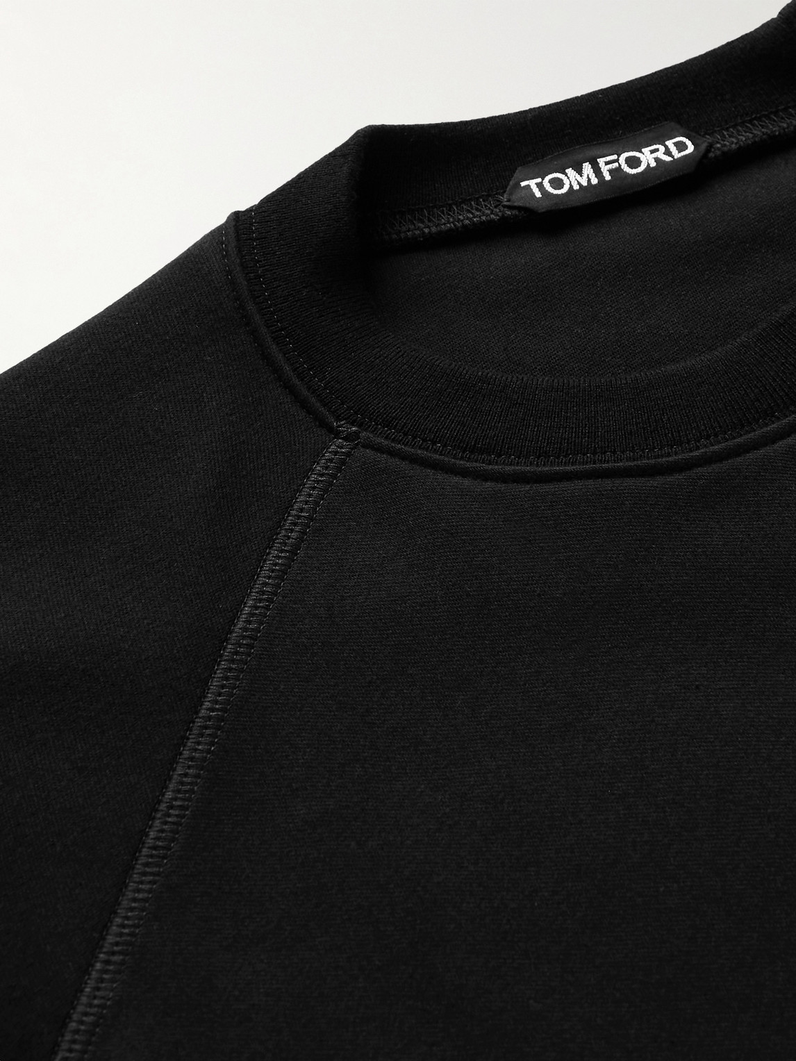 Shop Tom Ford Cotton-jersey Sweatshirt In Black