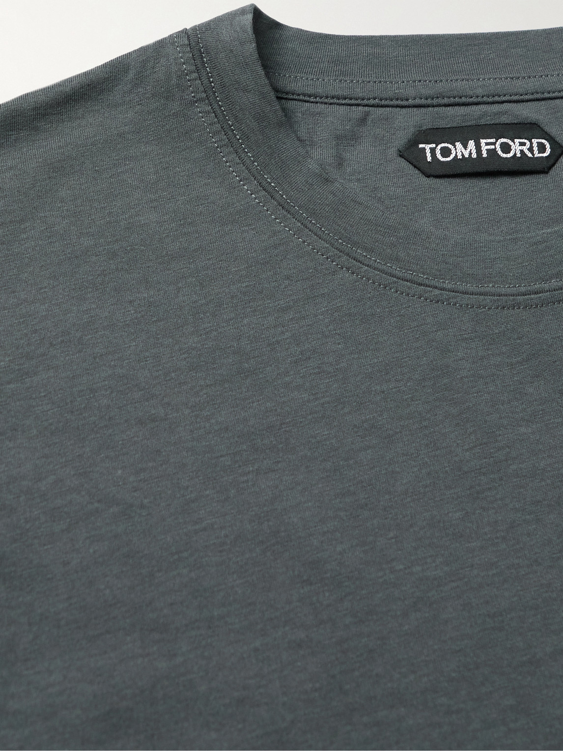 Shop Tom Ford Lyocell And Cotton-blend Jersey T-shirt In Gray