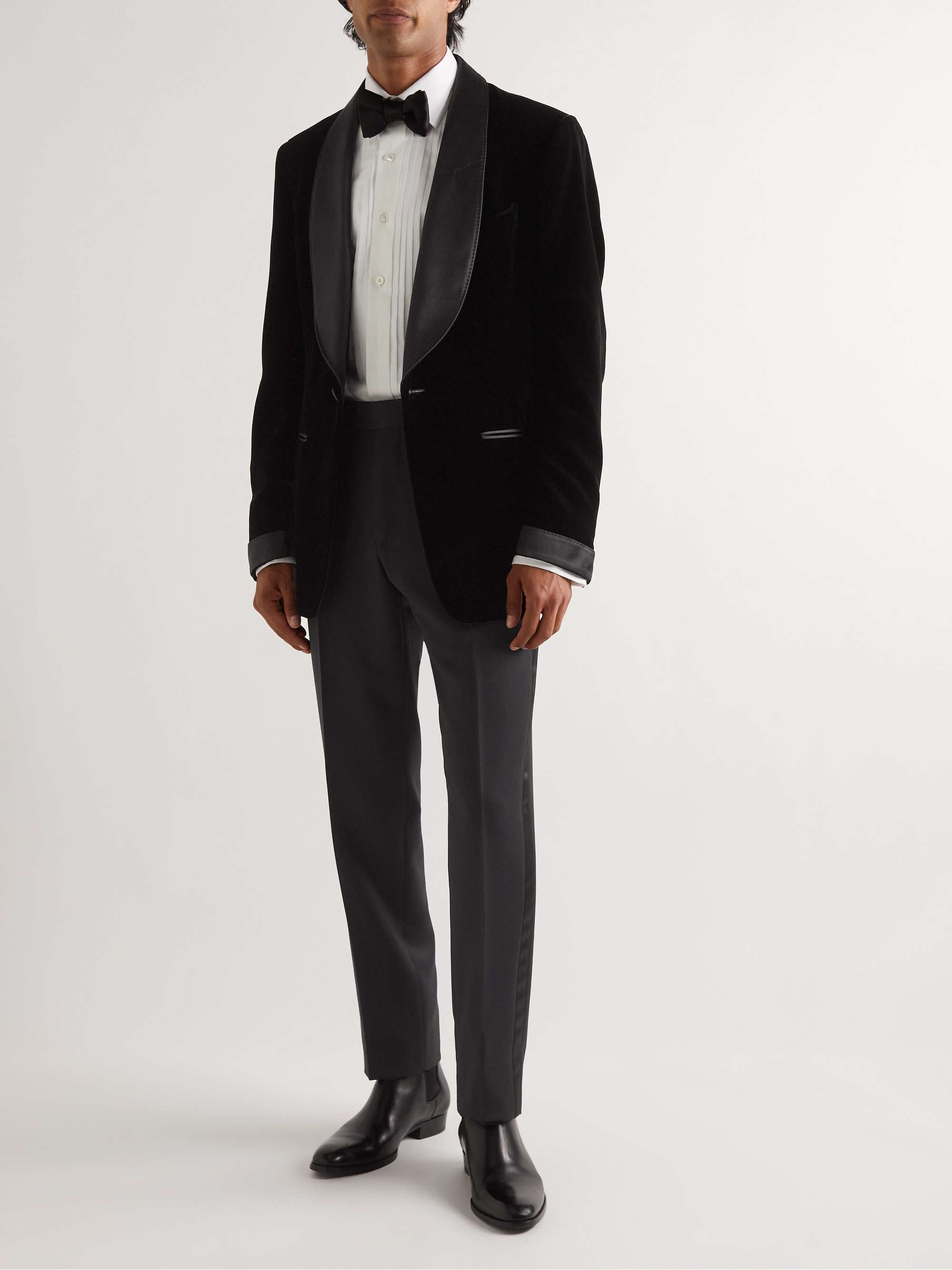 TOM FORD Straight-Leg Grain de Poudre Wool and Mohair-Blend Tuxedo Trousers  for Men | MR PORTER