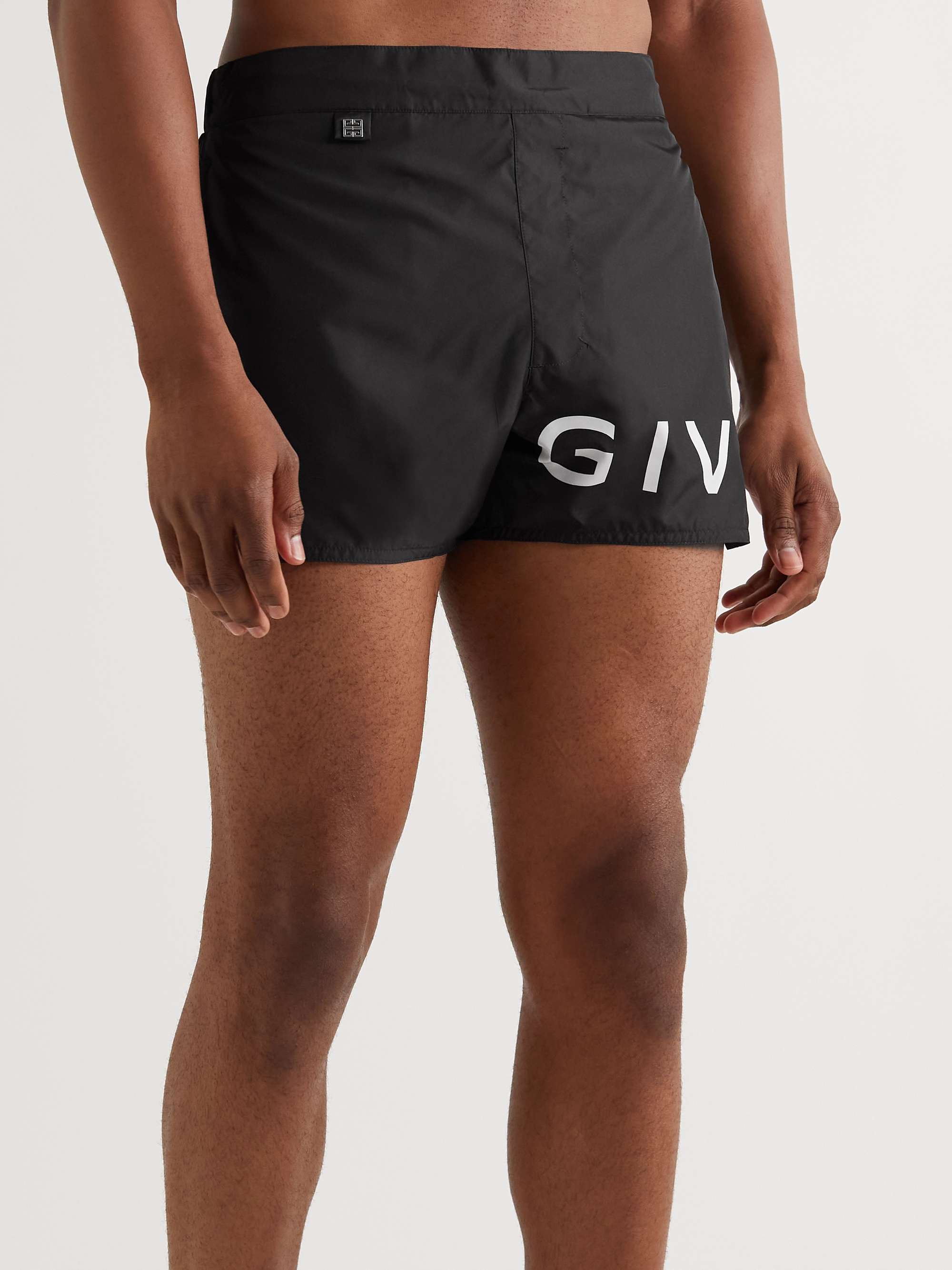 GIVENCHY Straight-Leg Short-Length Logo-Print Swim Shorts | MR PORTER