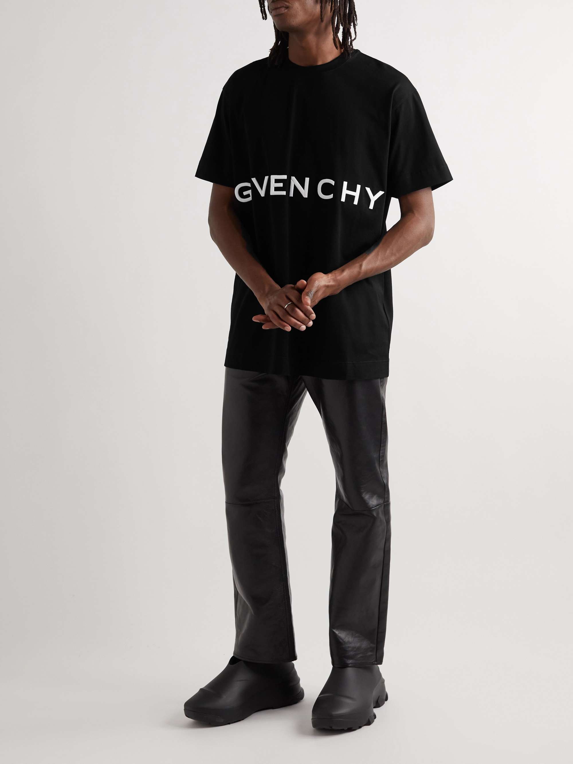 GIVENCHY Oversized Logo-Embroidered Cotton-Jersey T-Shirt for Men | MR  PORTER