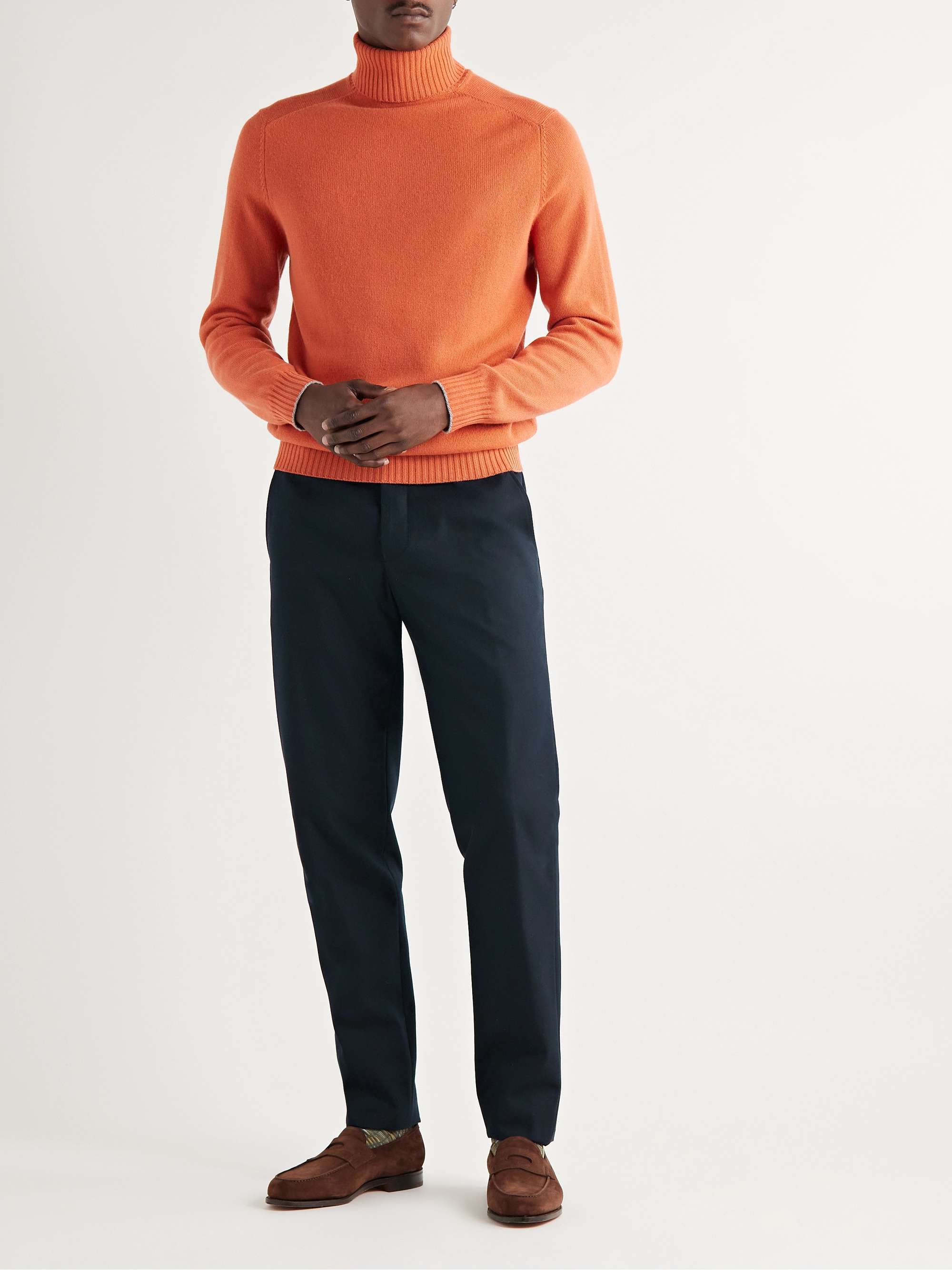 LORO PIANA Slim-Fit Cotton and Wool-Blend Twill Chinos for Men | MR PORTER