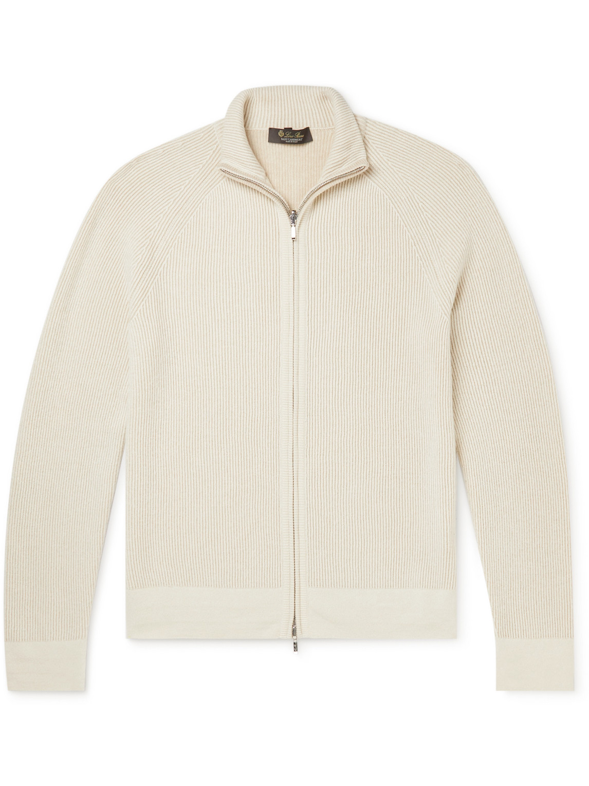 Loro Piana Ribbed Baby Cashmere Zip-up Jumper In Neutrals | ModeSens