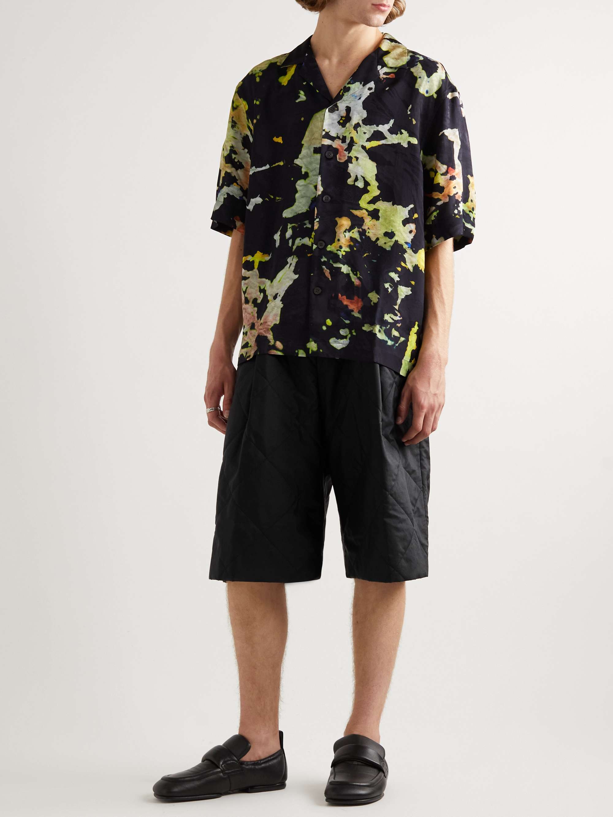 DRIES VAN NOTEN Wide-Leg Pleated Quilted Nylon and Cotton-Blend Shorts for  Men | MR PORTER