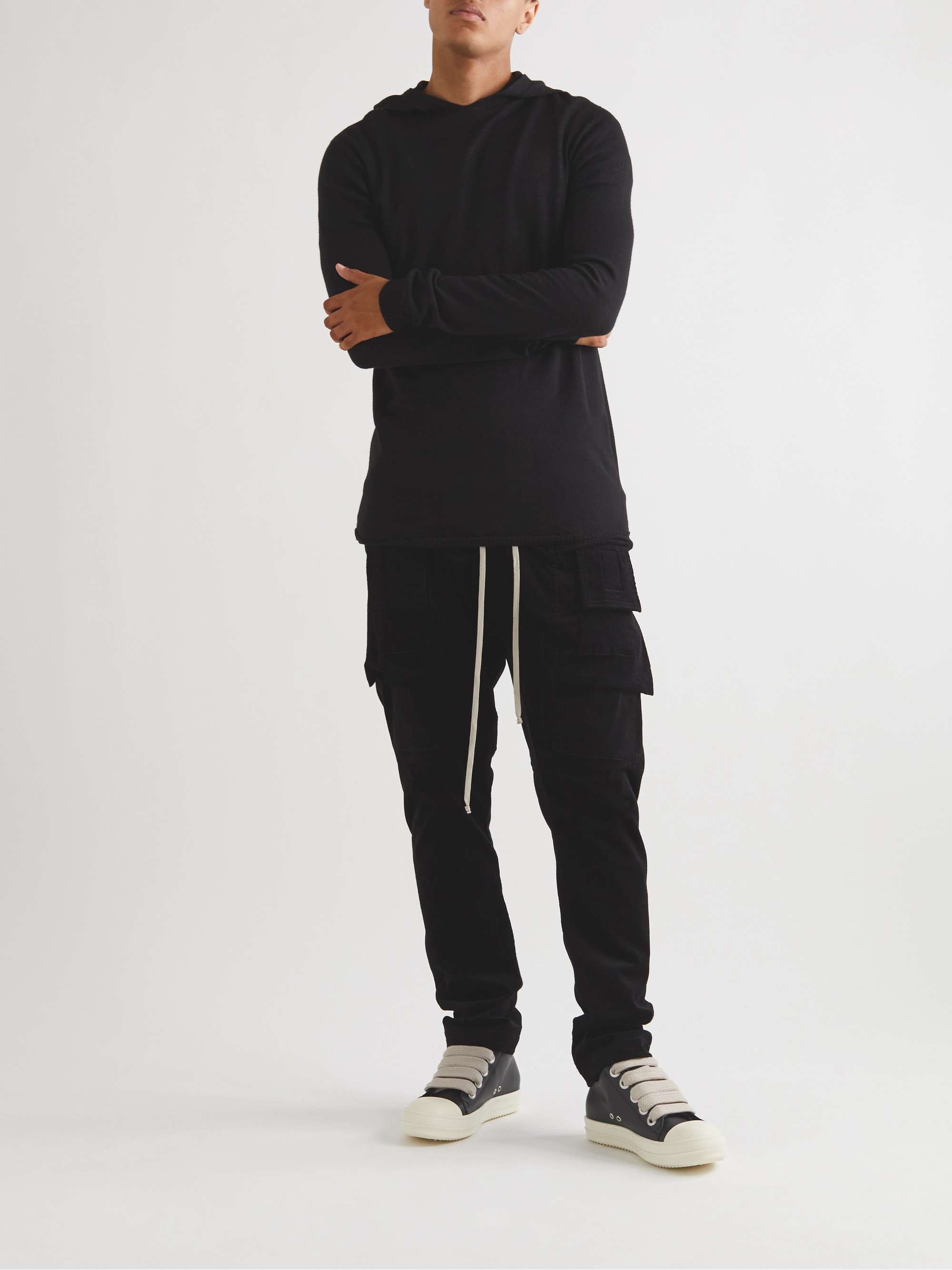 DRKSHDW BY RICK OWENS Creatch Tapered Stretch-Cotton Corduroy Drawstring  Cargo Trousers for Men | MR PORTER