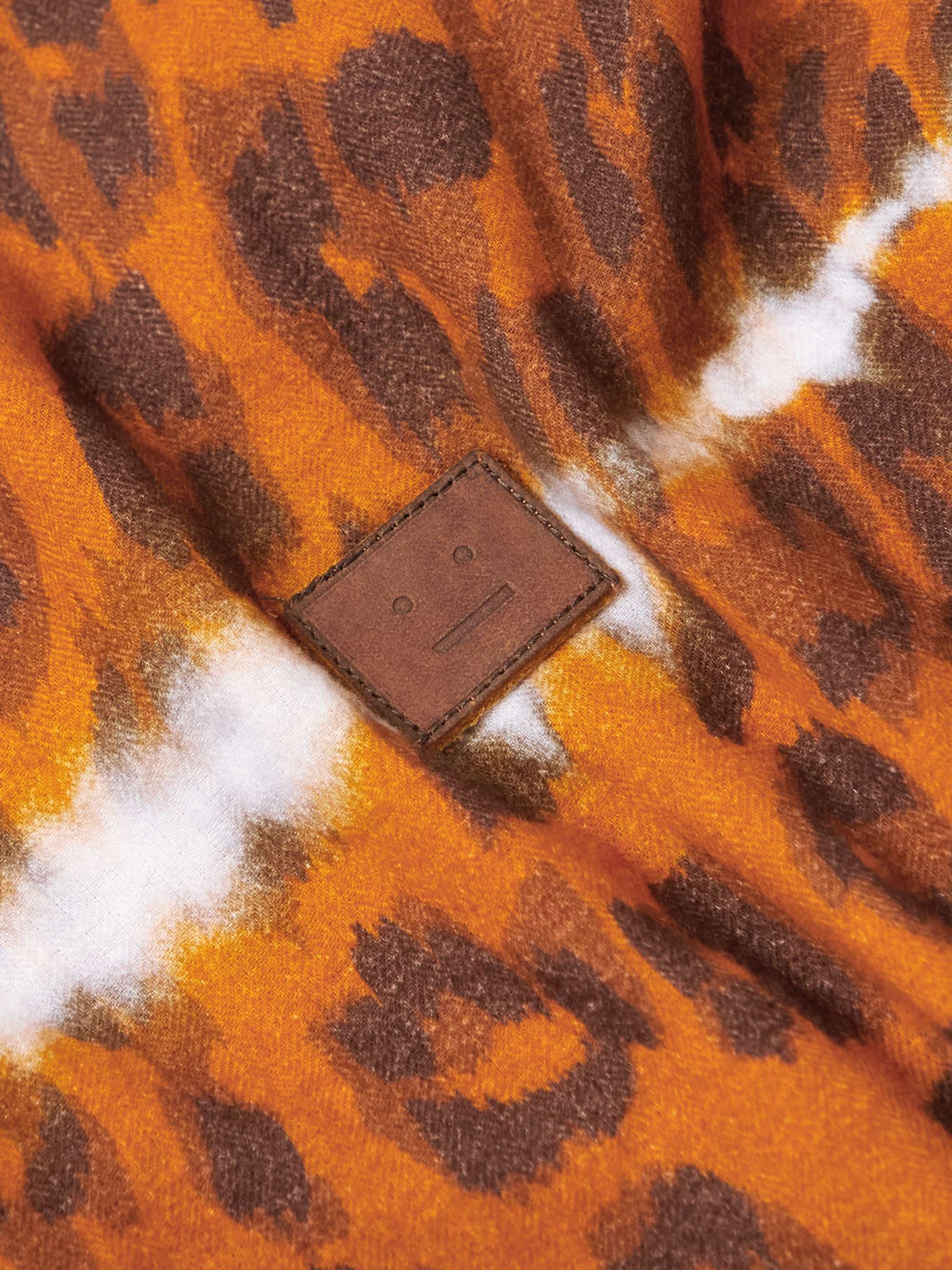 ACNE STUDIOS Sandit Leopard-Print Herringbone Organic Cotton-Blend Shirt  for Men | MR PORTER