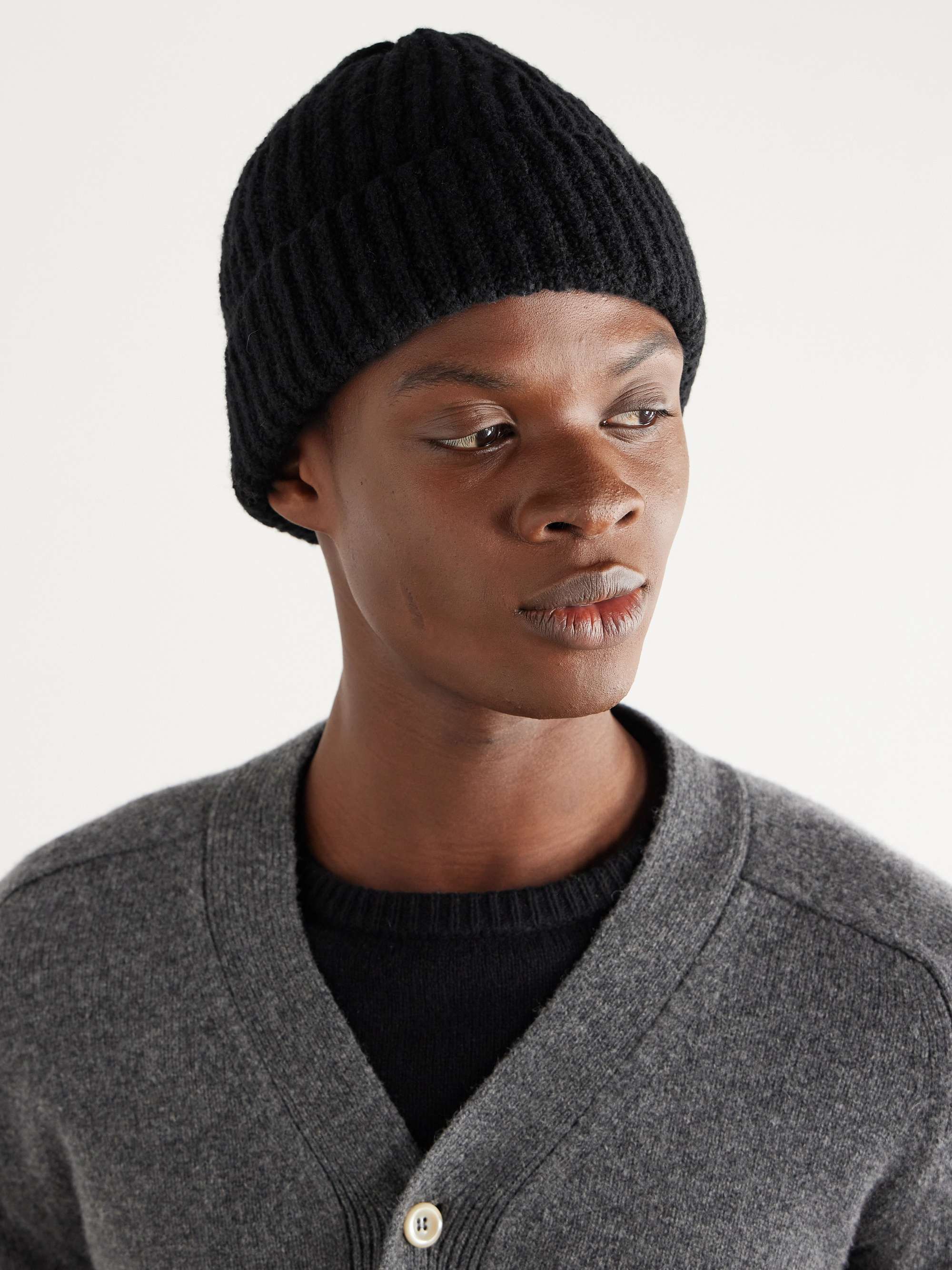 INIS MEÁIN Ribbed Merino Wool and Cashmere-Blend Beanie for Men | MR PORTER