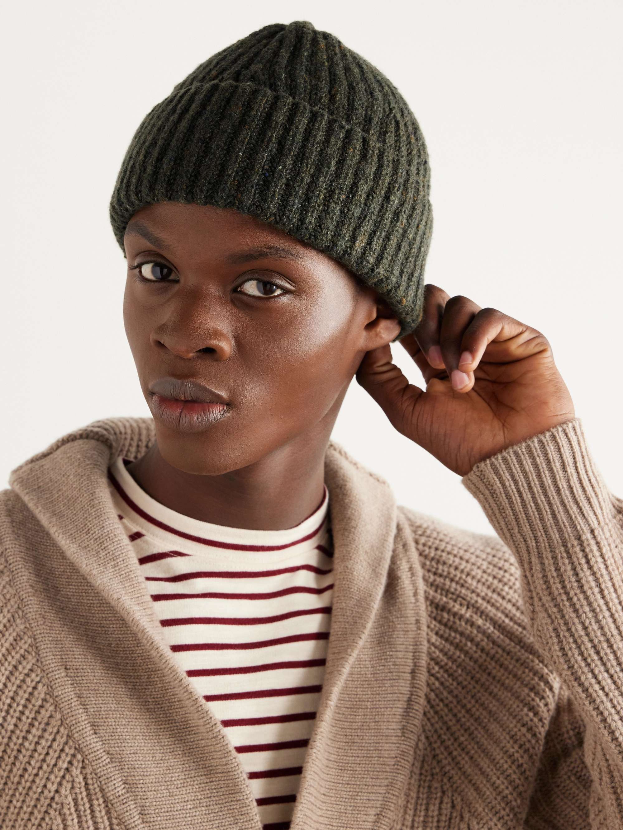 INIS MEÁIN Ribbed Merino Wool and Cashmere-Blend Beanie for Men | MR PORTER