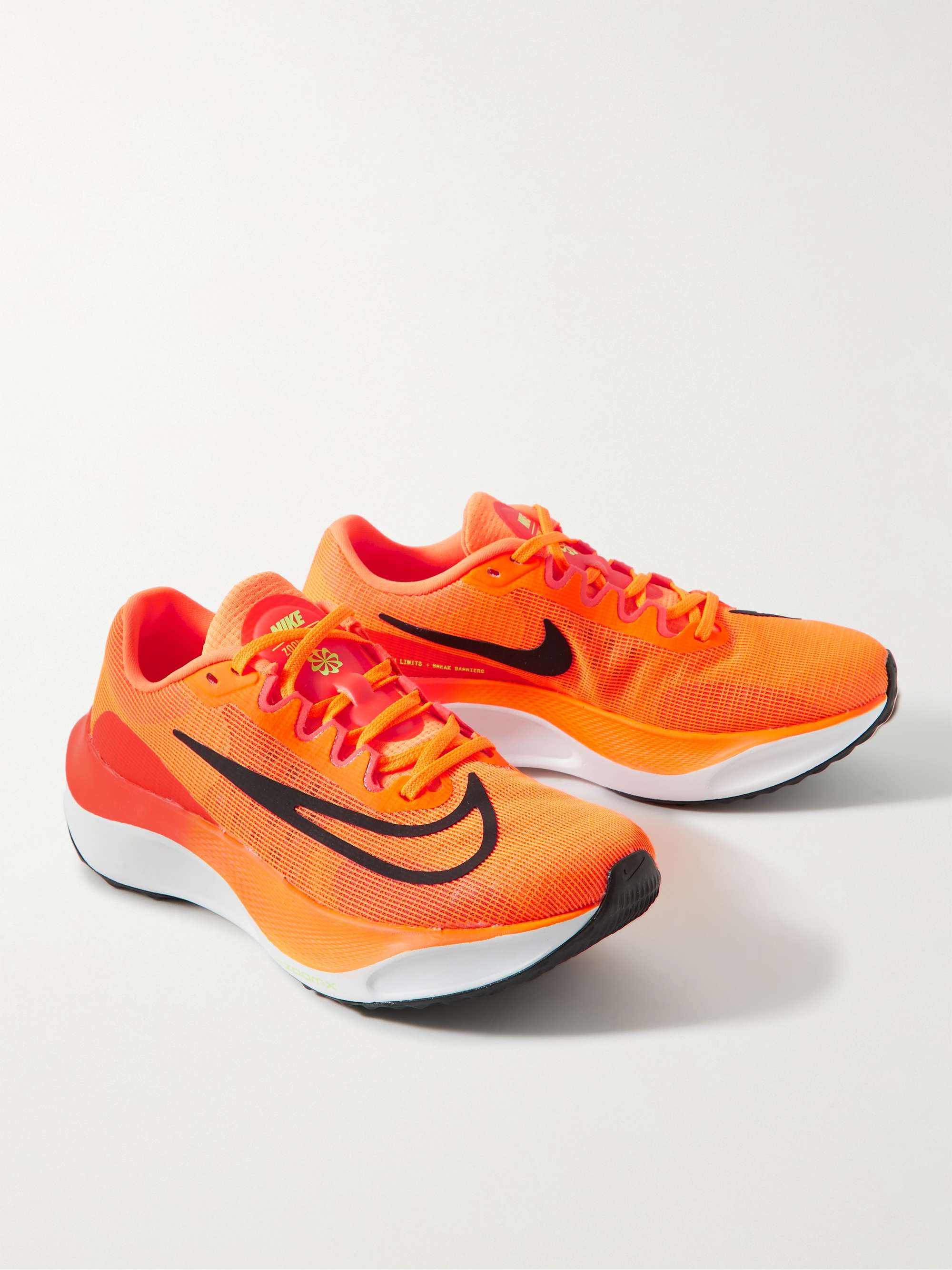 Bright orange Zoom Fly 5 Rubber-Trimmed Mesh Sneakers | NIKE RUNNING | MR  PORTER