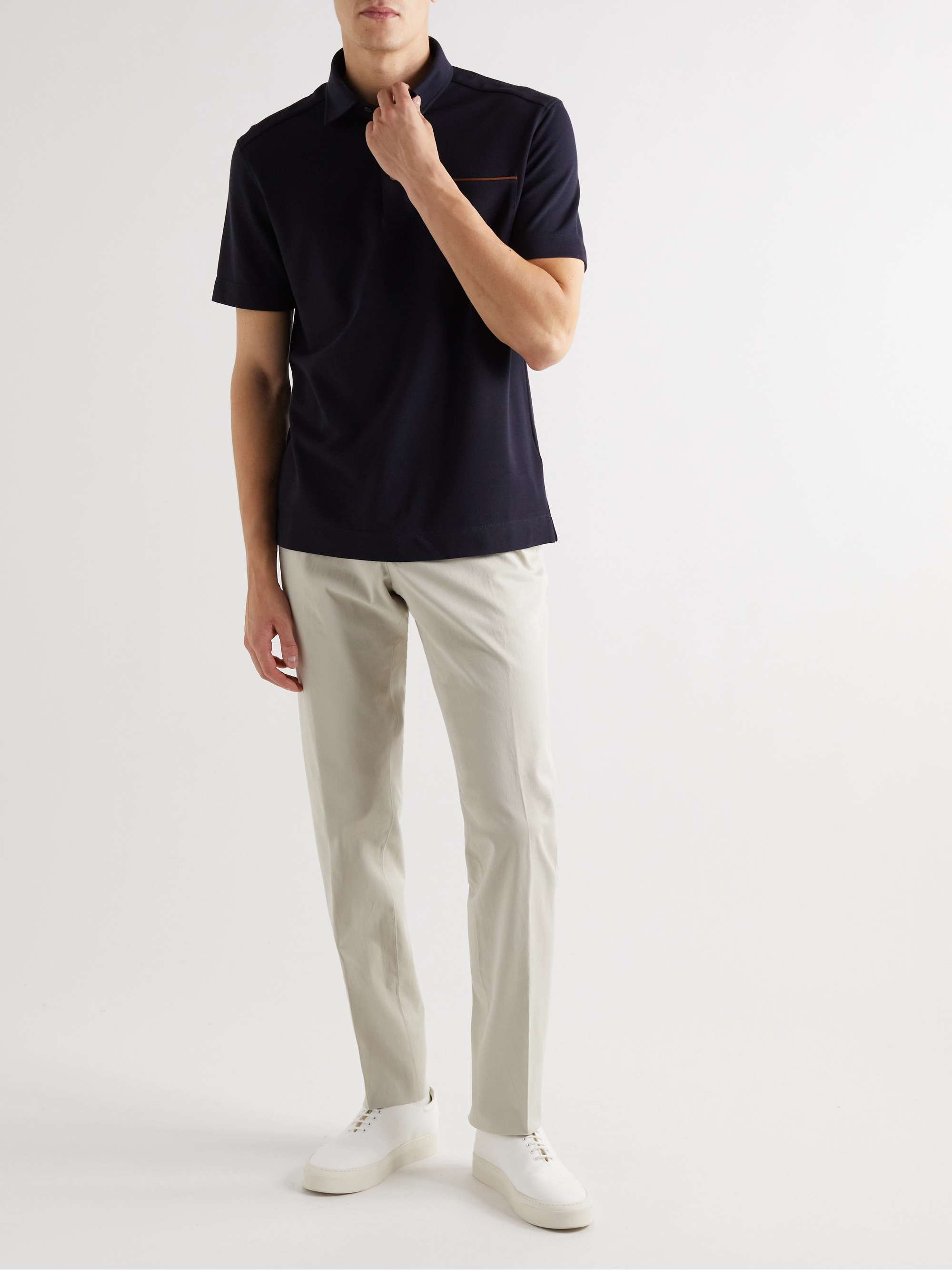 ZEGNA Cotton-Piqué Polo Shirt | MR PORTER