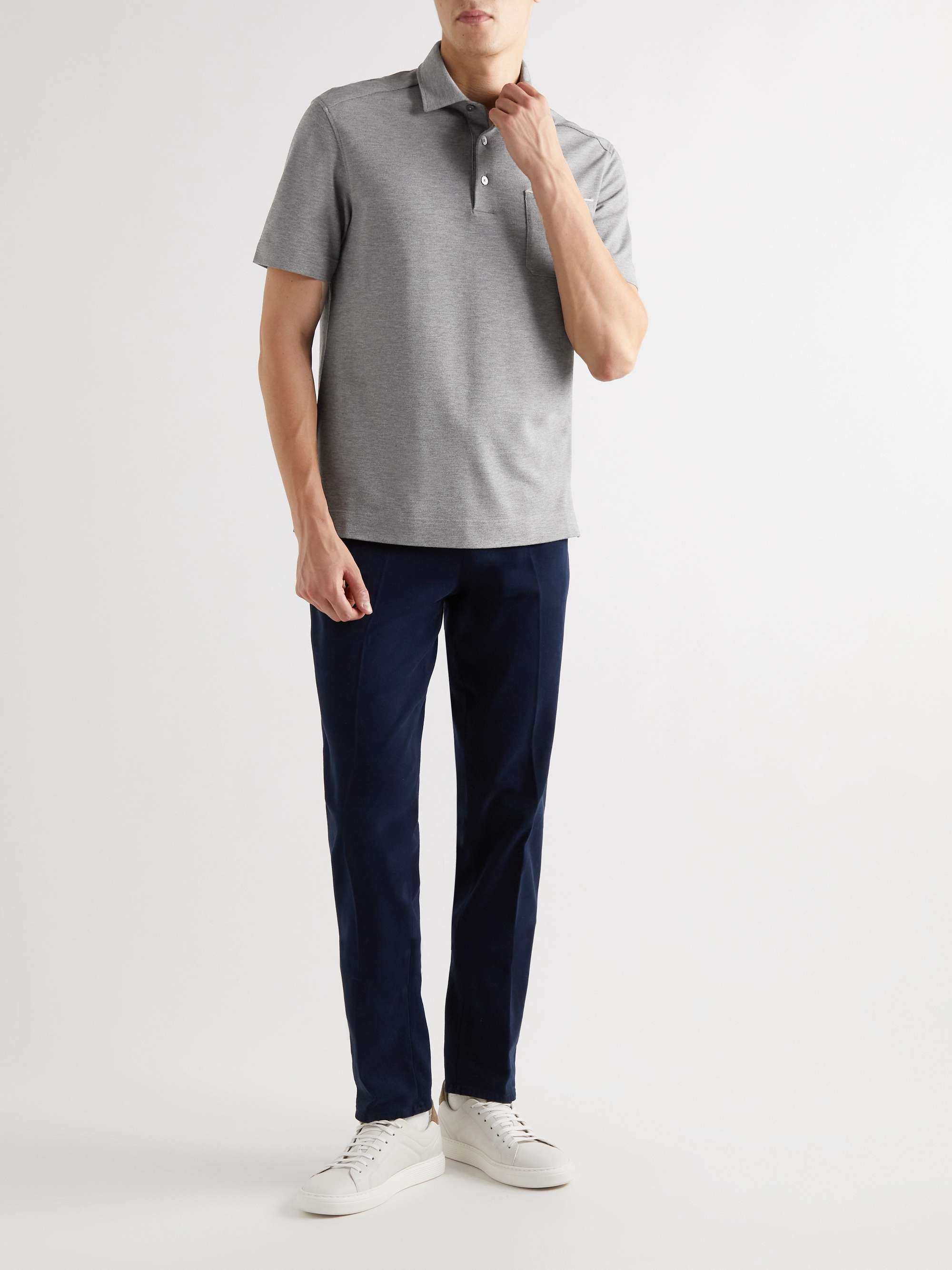 ZEGNA Cotton-Piqué Polo Shirt | MR PORTER