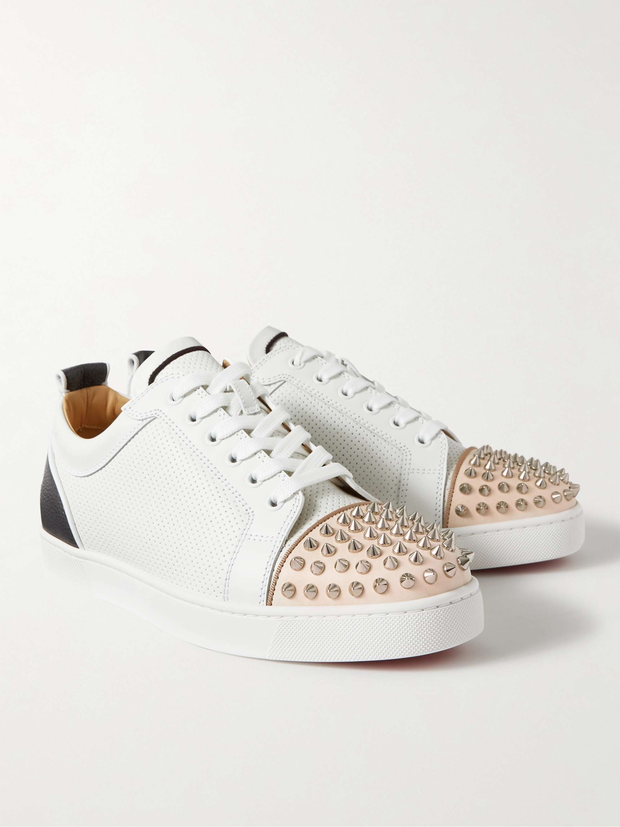 Christian Louboutin - Louis Junior Spikes Cap-Toe Leather Sneakers