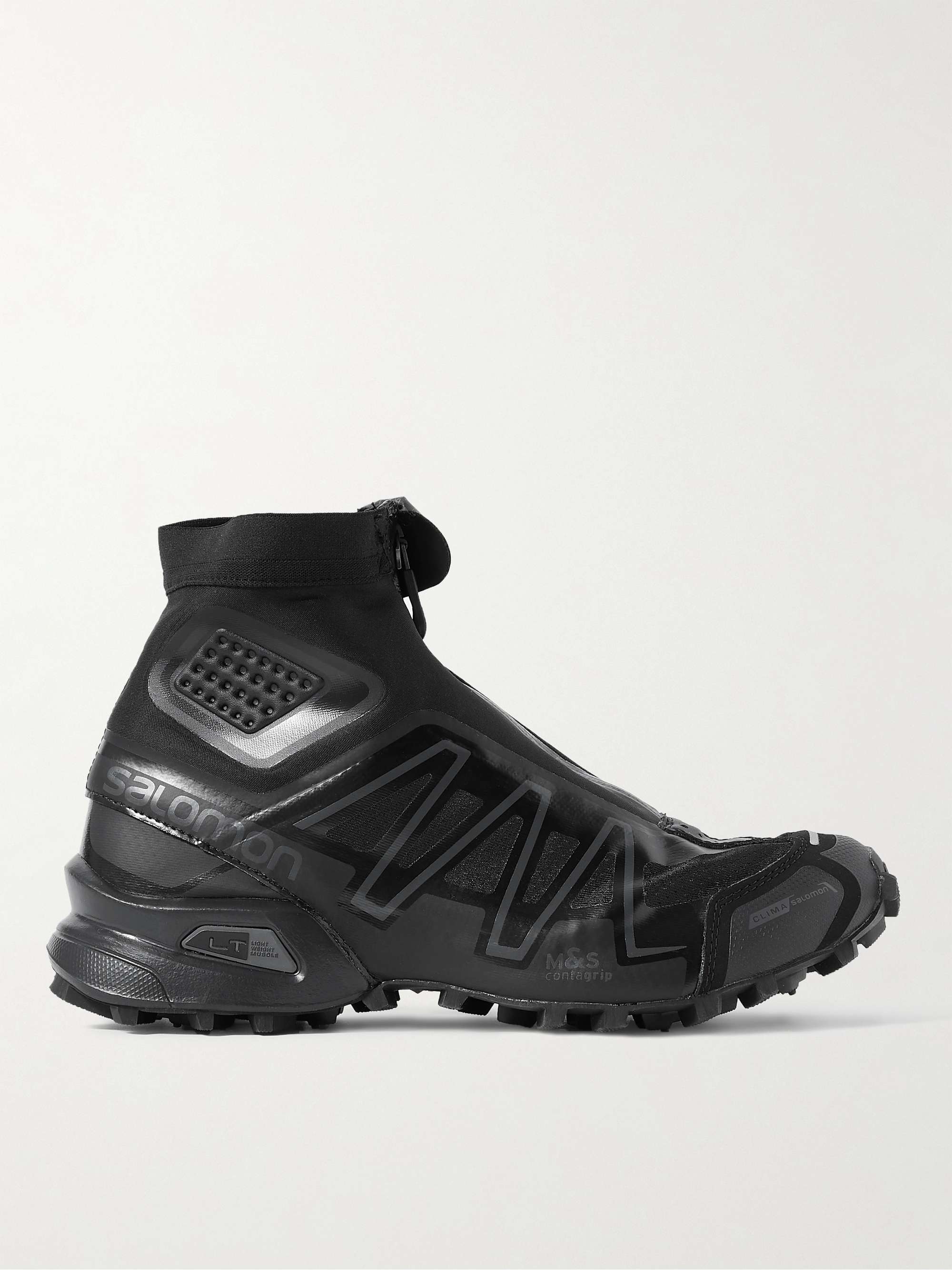 Black Snowcross Rubber-Trimmed Mesh High-Top Sneakers | SALOMON | MR PORTER