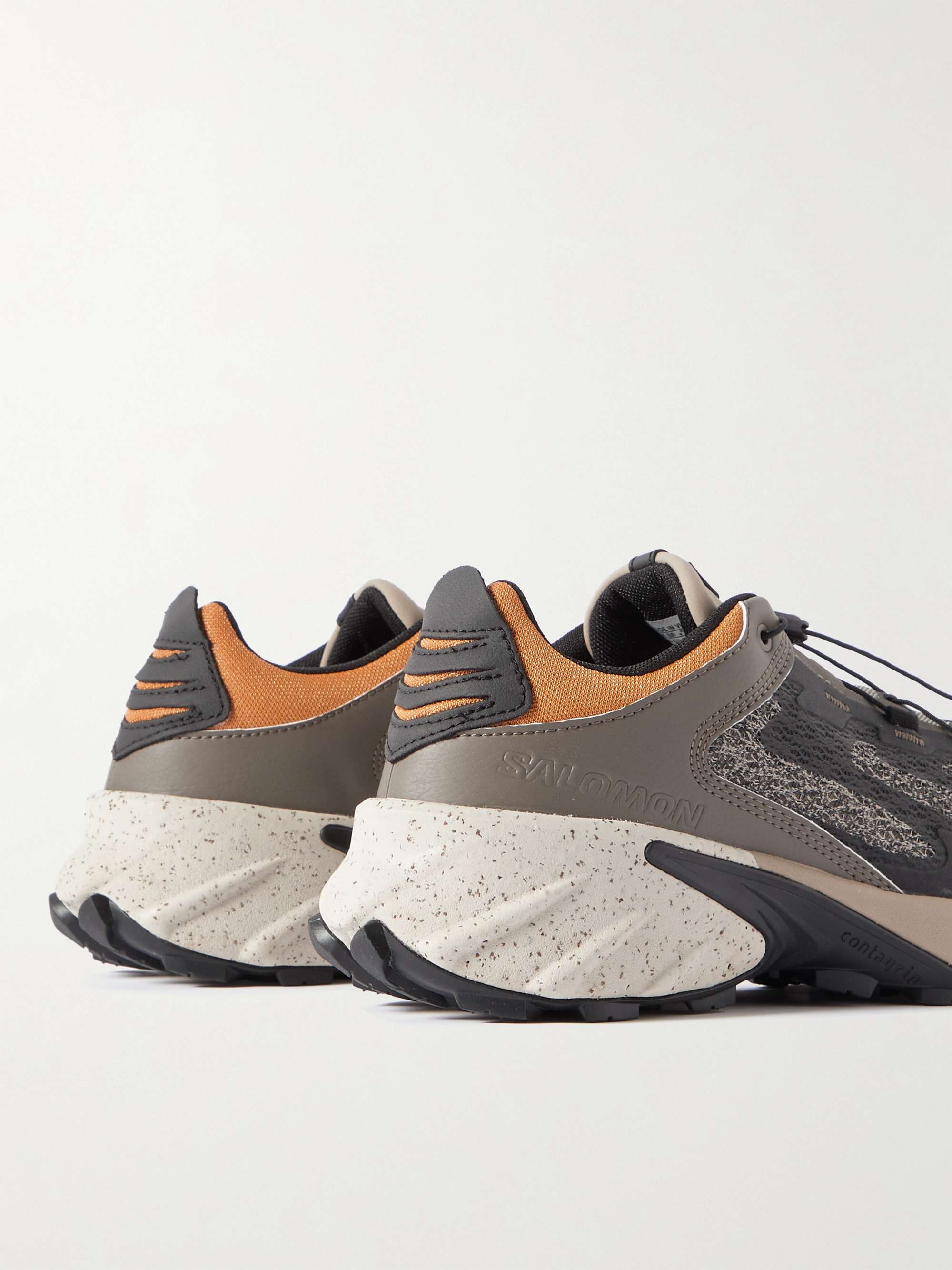 Gray Speedverse PRG Vegan Leather and Rubber-Trimmed Mesh Sneakers | SALOMON  | MR PORTER