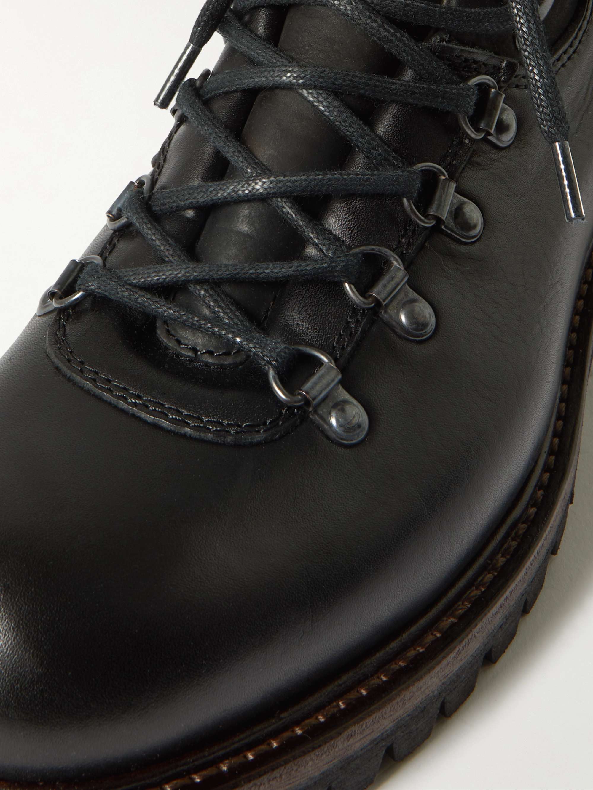 BELSTAFF Gorge Nubuck-Trimmed Leather Boots | MR PORTER
