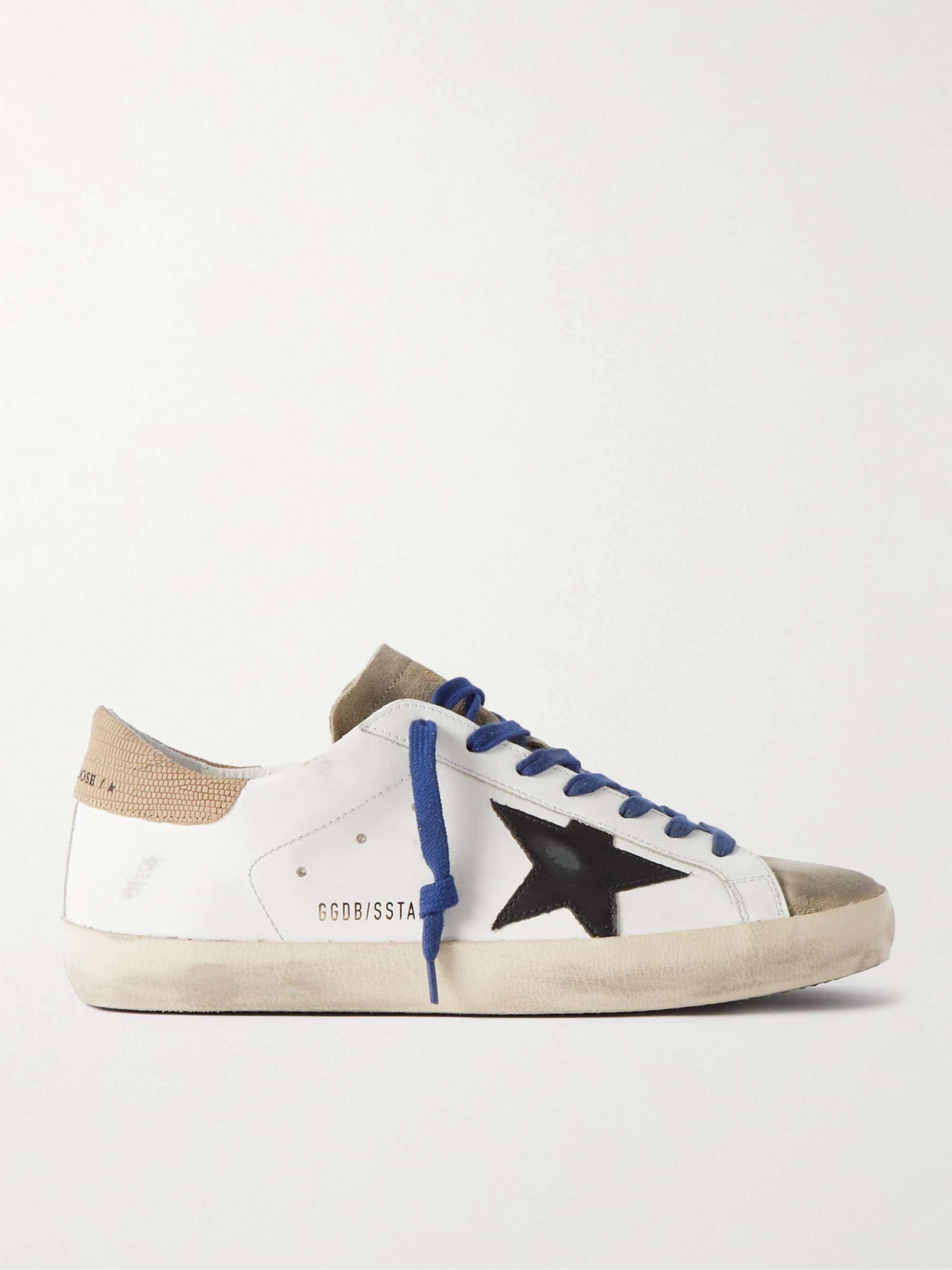 GOLDEN GOOSE Superstar Distressed Leather and Suede Sneakers | MR PORTER