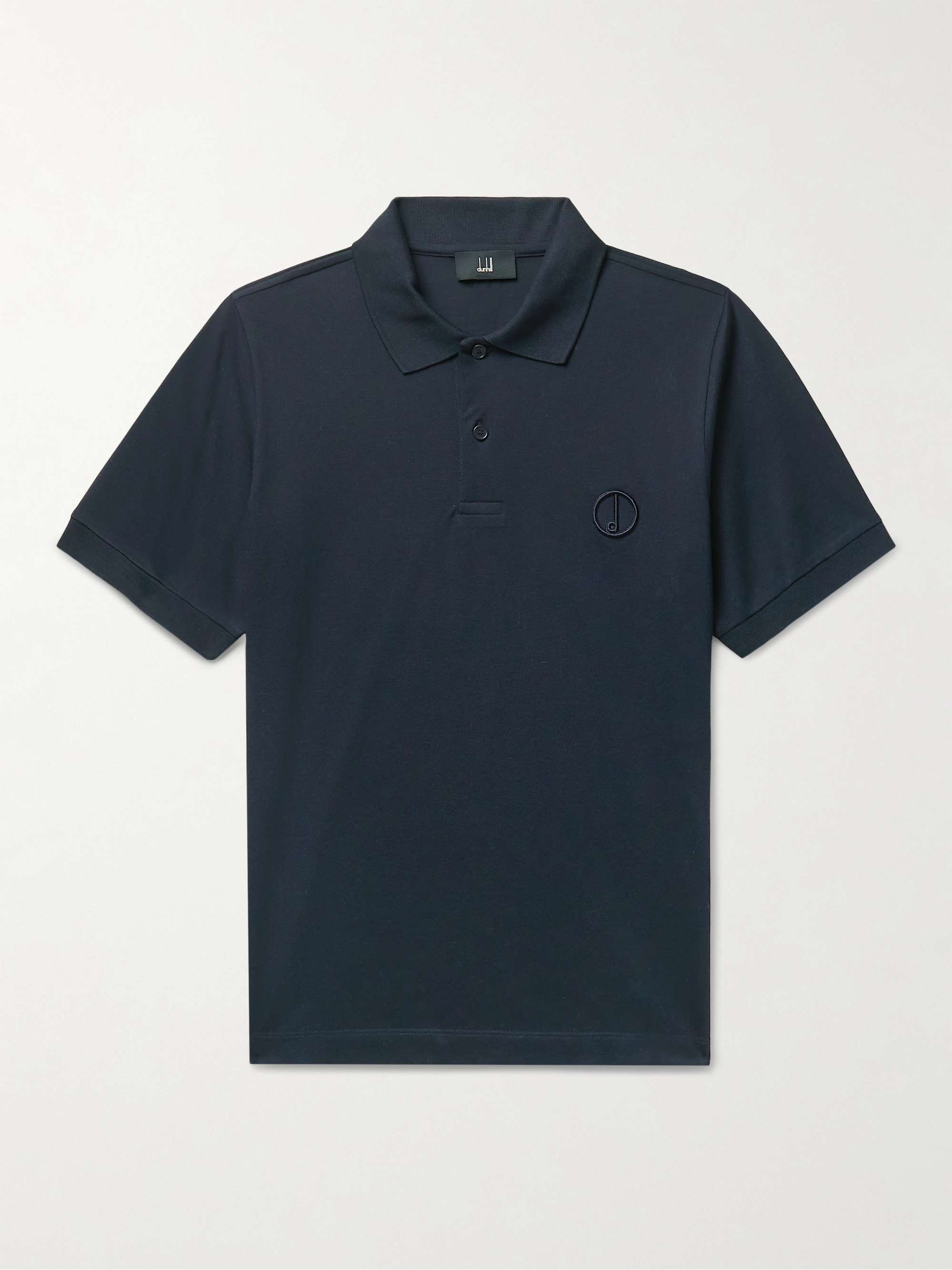 DUNHILL Logo-Embroidered Cotton-Piqué Polo Shirt for Men | MR PORTER